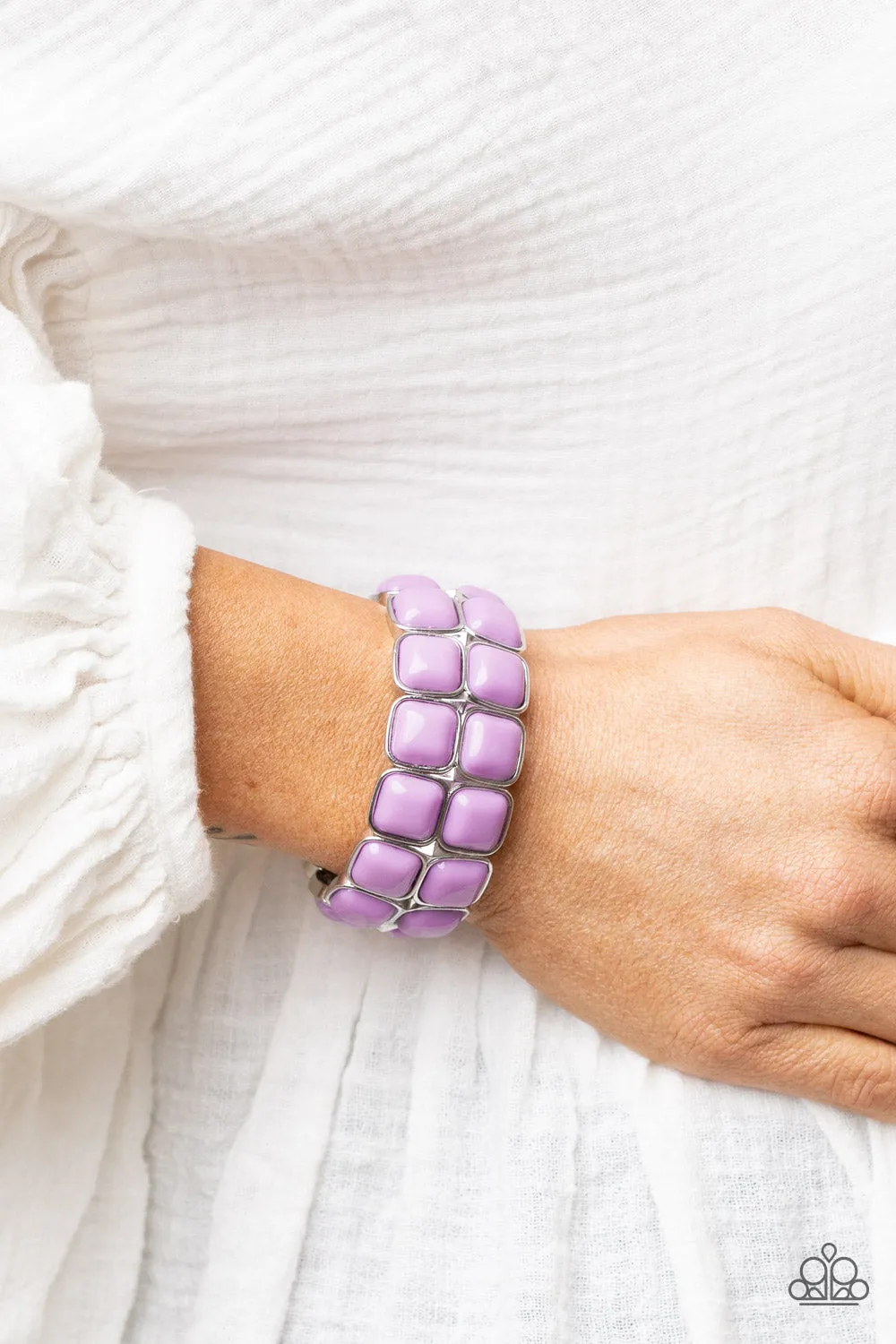 Double The DIVA-ttitude - Purple Bracelet - Paparazzi Accessories