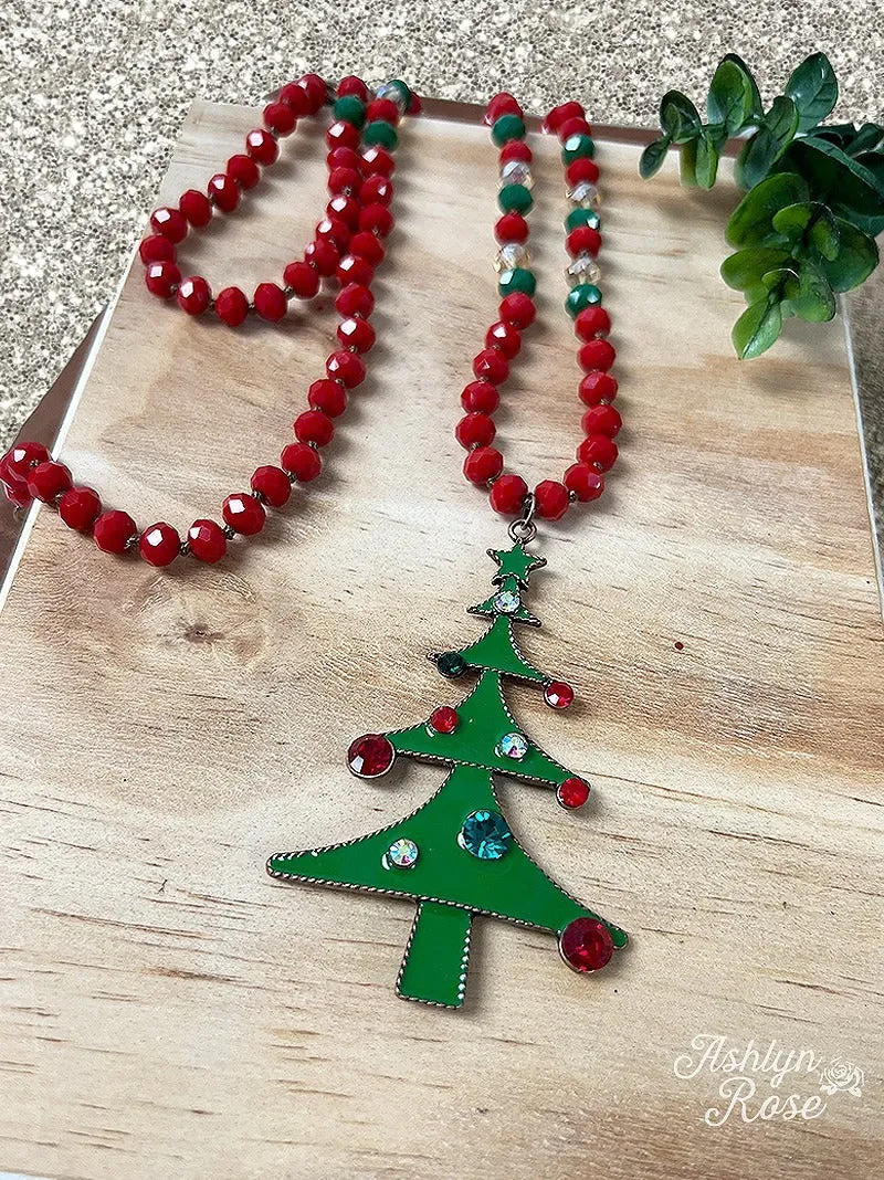Enamel Christmas Tree Pendant Necklace