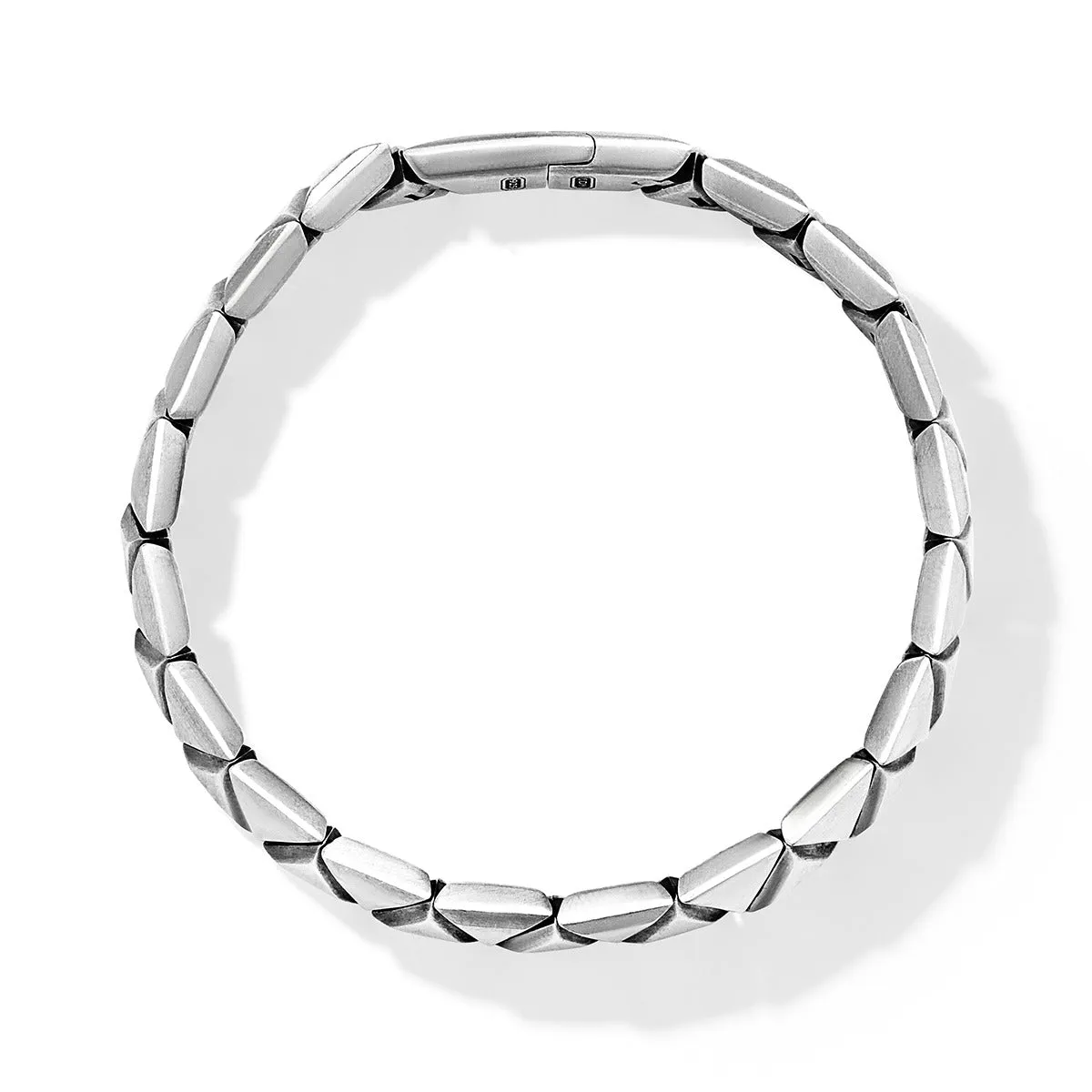 Faceted Link Triangle Bracelet in Sterling Silver