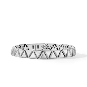 Faceted Link Triangle Bracelet in Sterling Silver