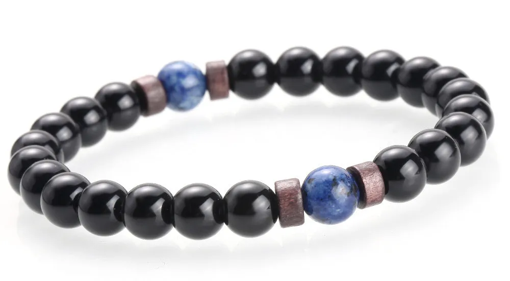 Fashion Men's Retro Volcanic Stone Yoga Bracelets