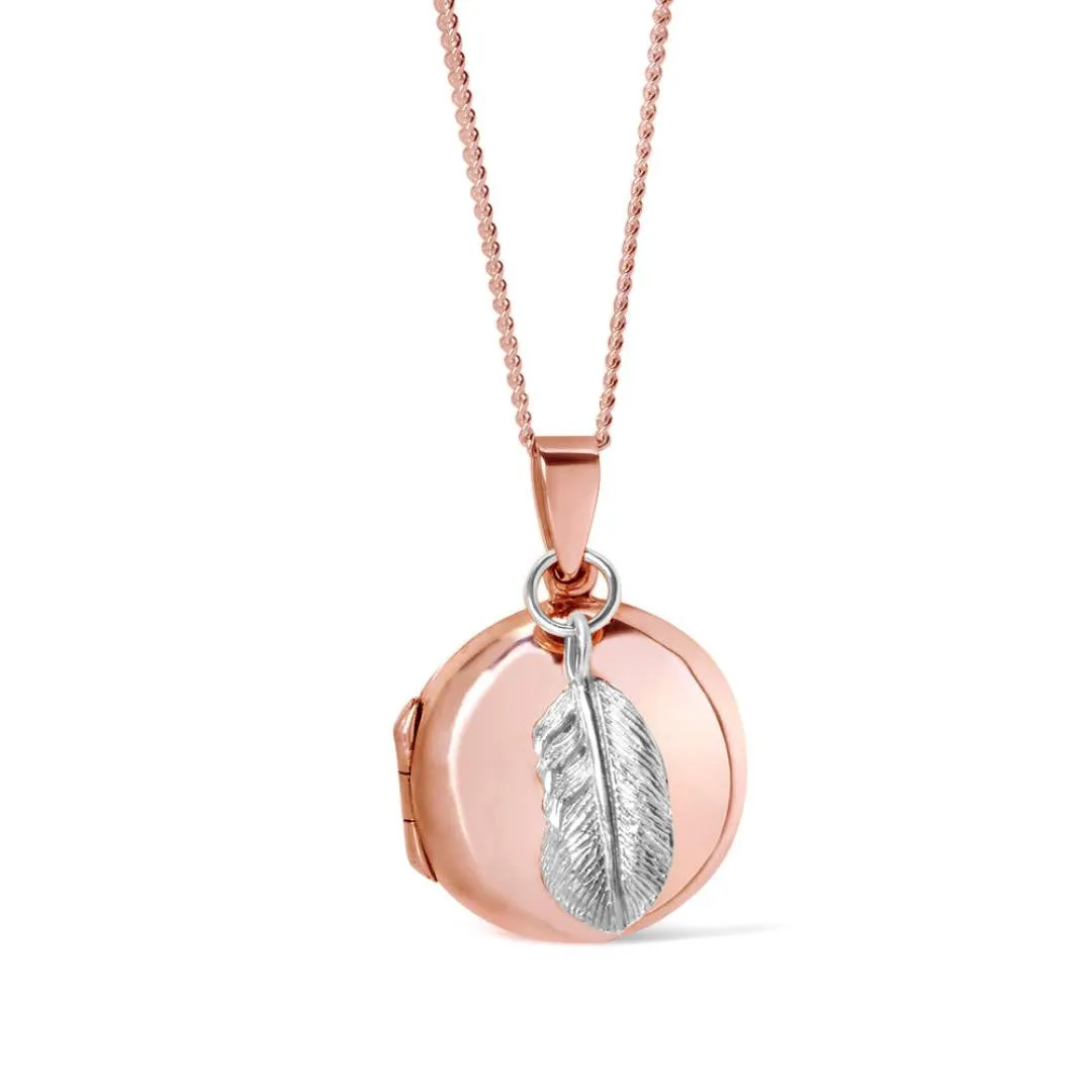 Feather Locket | Rose Gold
