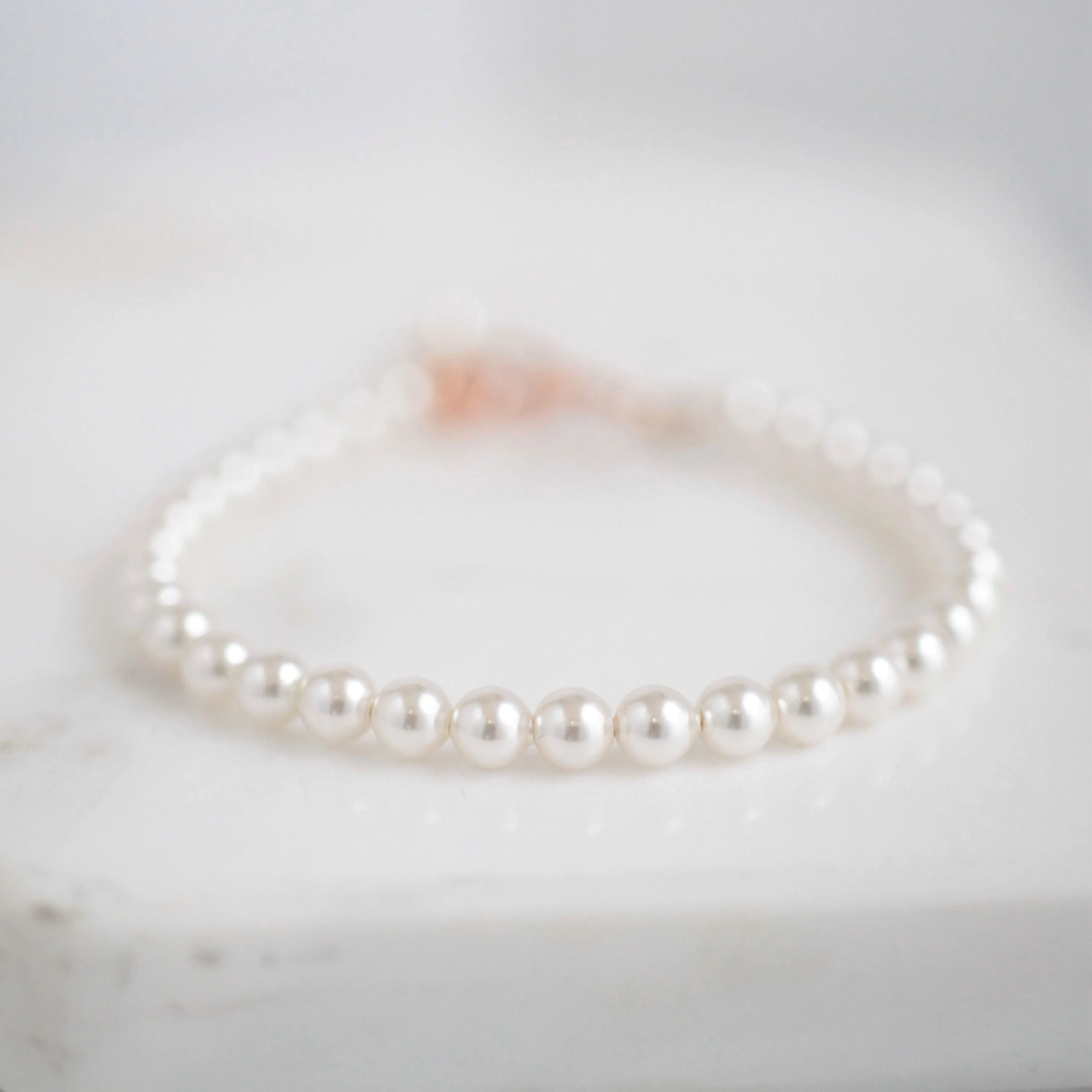 Flower Girl Pearl & Rose Gold Bracelet