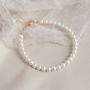 Flower Girl Pearl & Rose Gold Bracelet