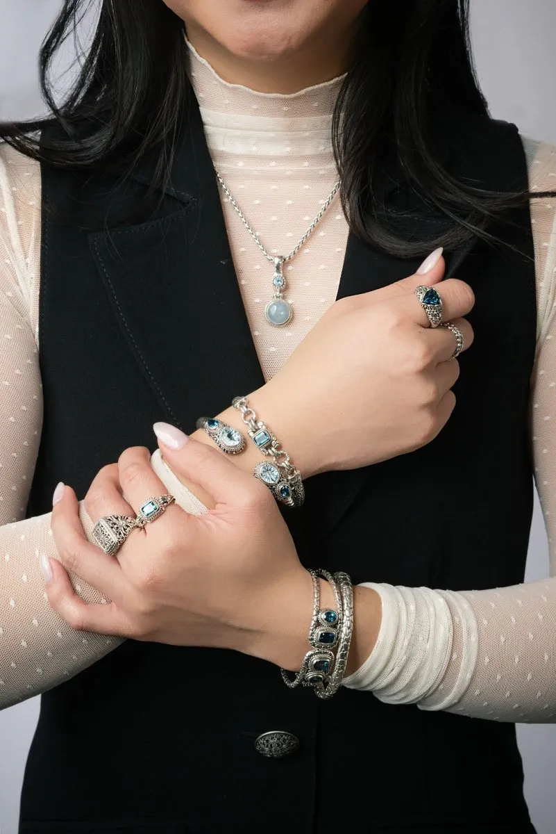 Fountain of Blessings Tip-to-Tip Bracelet™ in London Blue Topaz