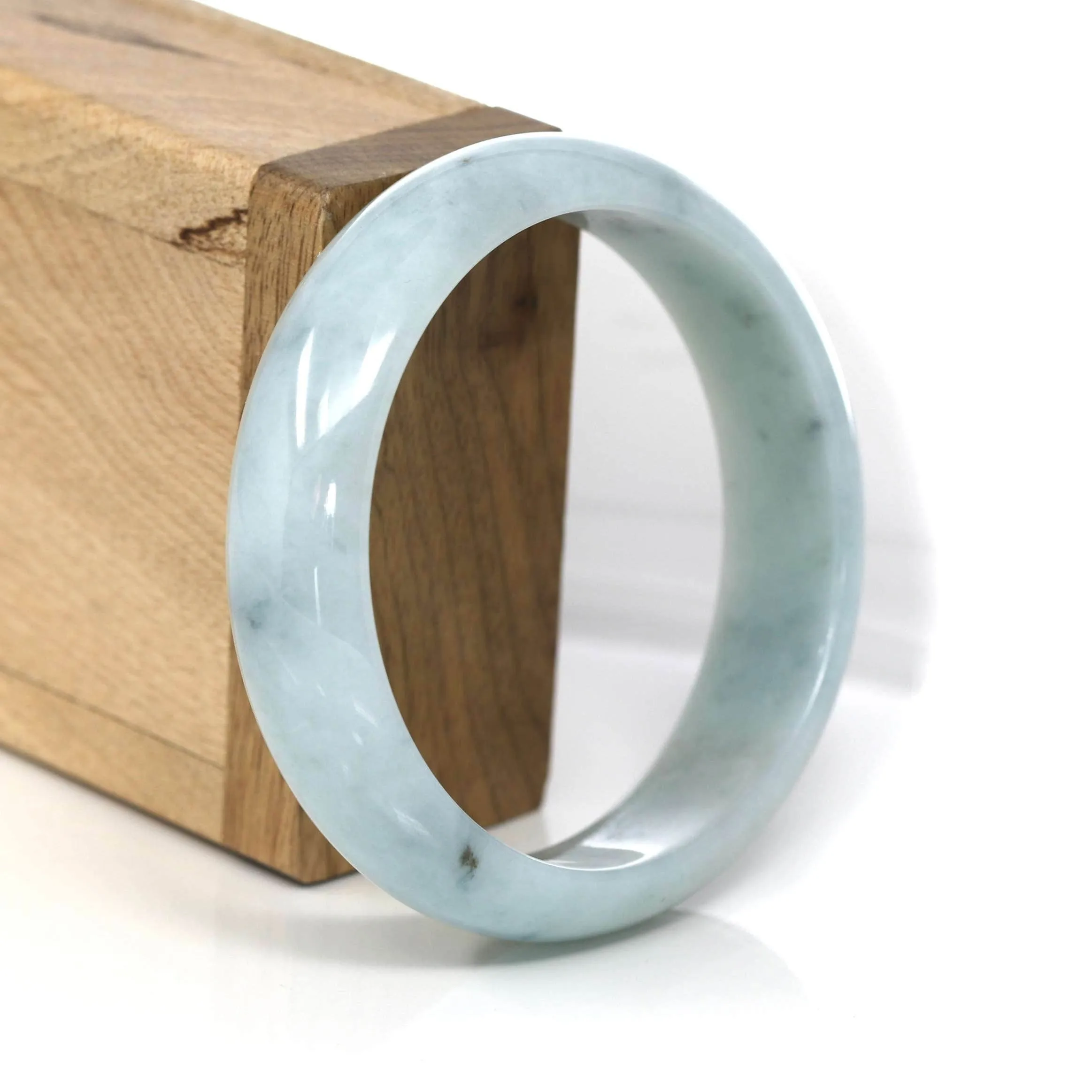 Genuine Burmese Green Jadeite Jade Bangle Bracelet (59.08 mm) #555