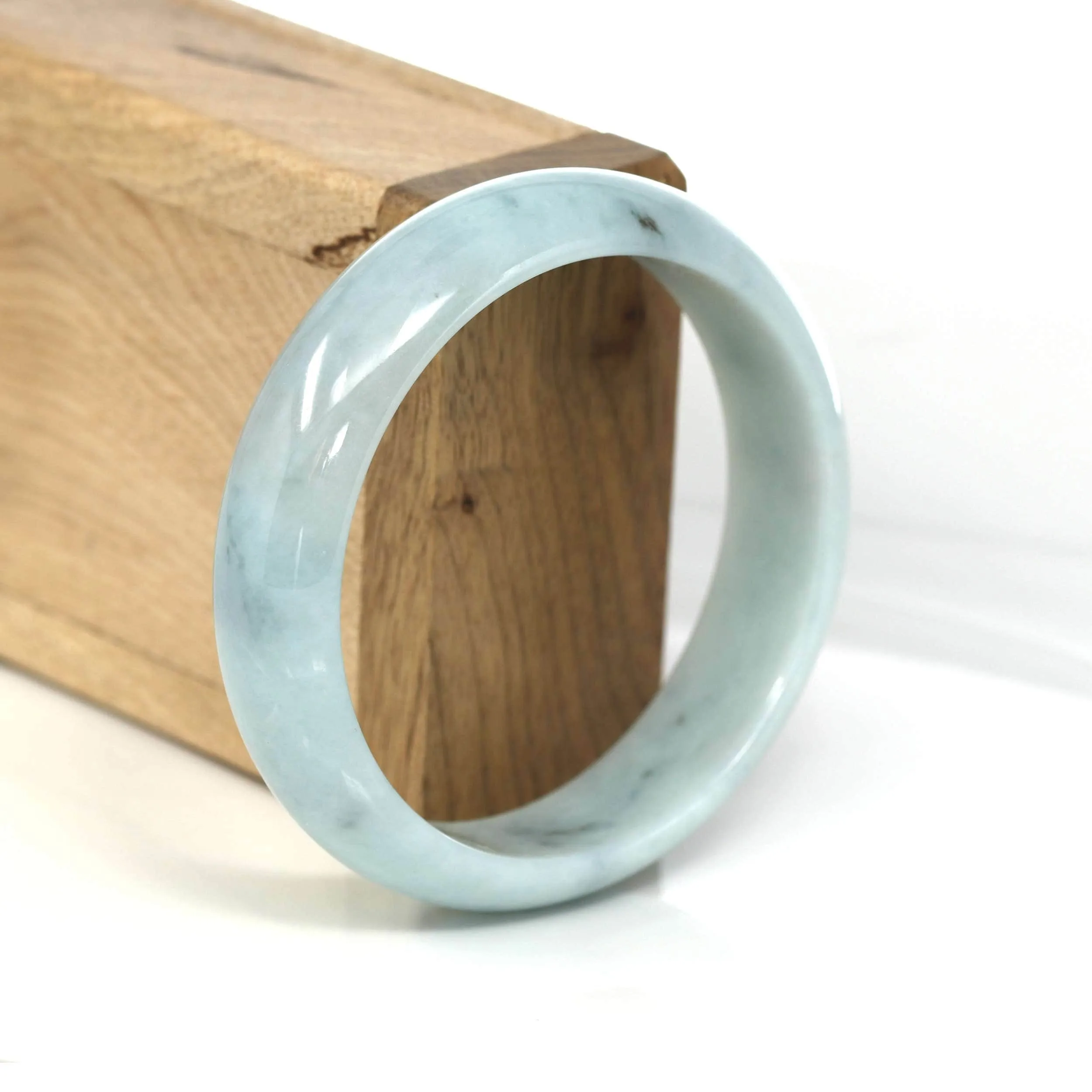 Genuine Burmese Green Jadeite Jade Bangle Bracelet (59.08 mm) #555