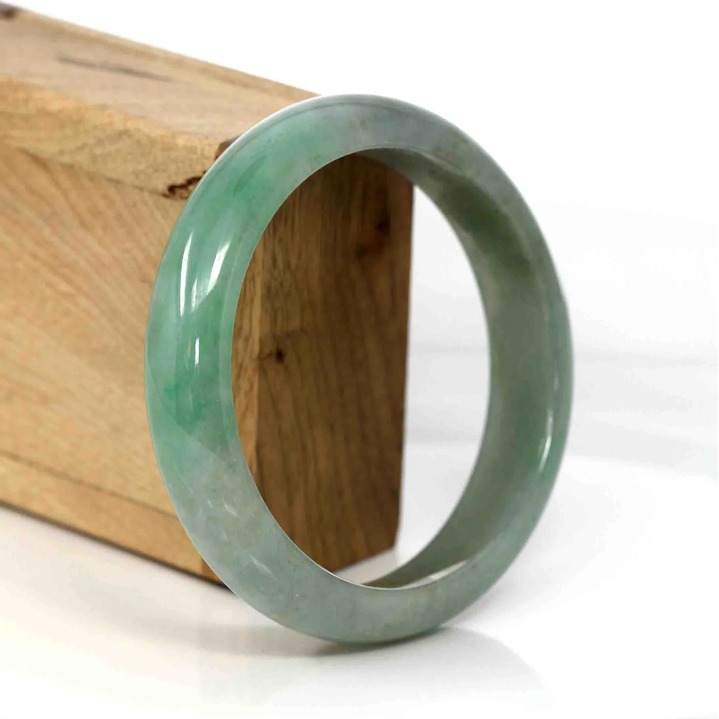 Genuine Burmese Green Jadeite Jade Bangle Bracelet ( 62.35 mm) #286