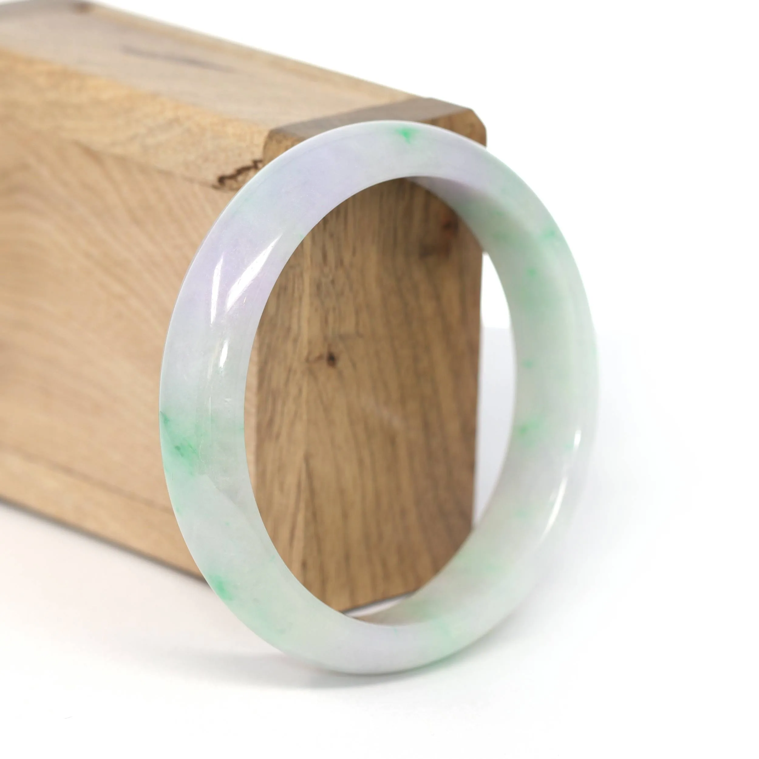 Genuine Burmese Lavender & Green Jadeite Jade Bangle Bracelet ( 59.21 mm ) #237