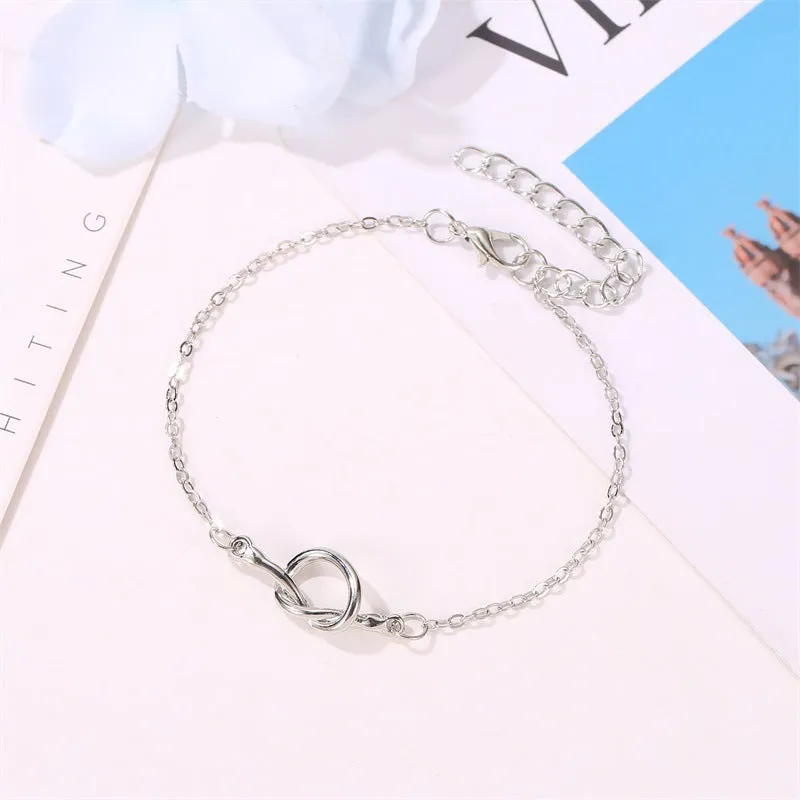 Geometric Knot Couple Anklet