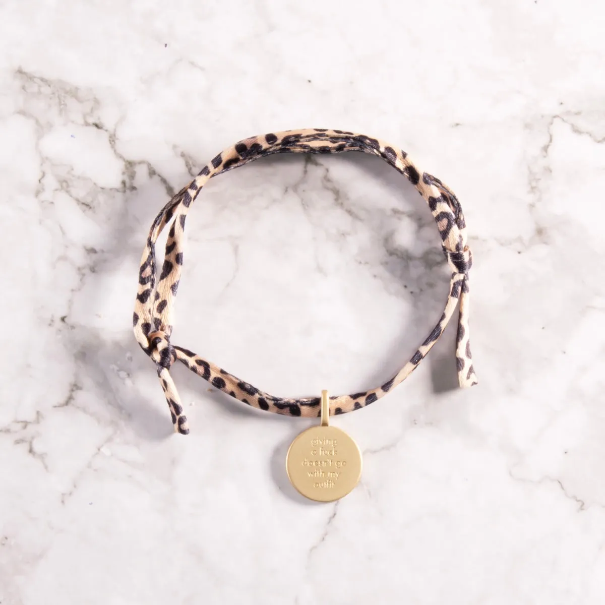 Giving a Fuck Doesn't Go With My Outfit Charm Tie Bracelet
