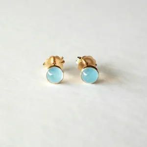 Gold Aquamarine Earrings