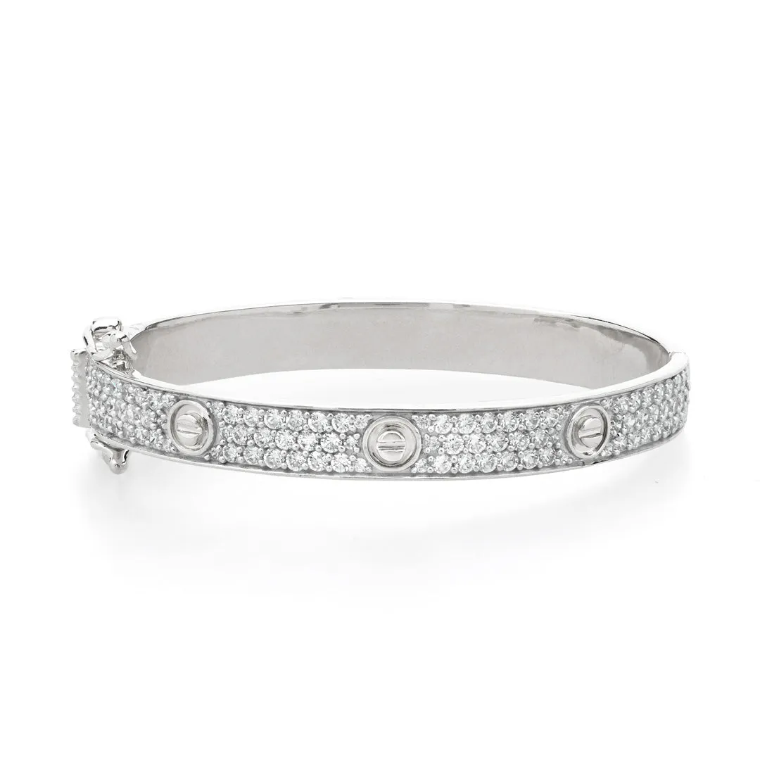 Gold CZ Screw Bangle - Children and Babies