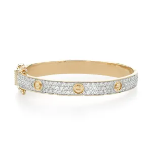 Gold CZ Screw Bangle - Children and Babies
