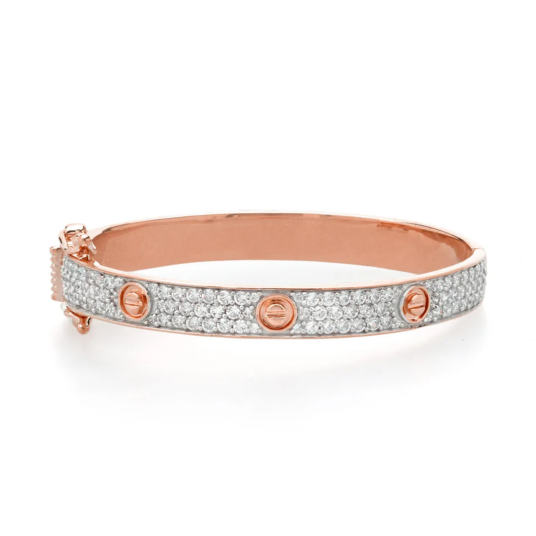 Gold CZ Screw Bangle - Children and Babies