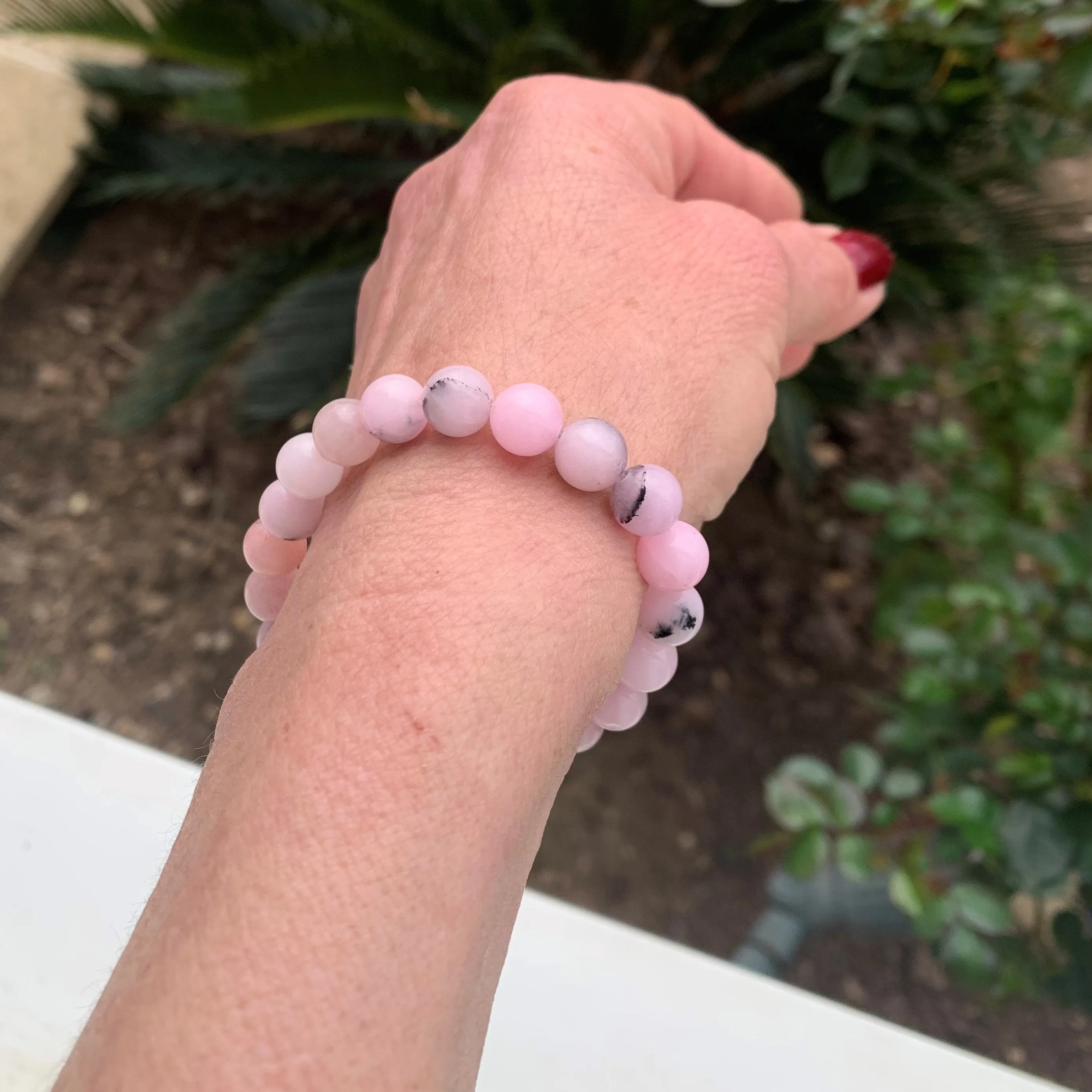 Gold Finish Cherry Blossom Jasper Bracelet