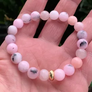 Gold Finish Cherry Blossom Jasper Bracelet