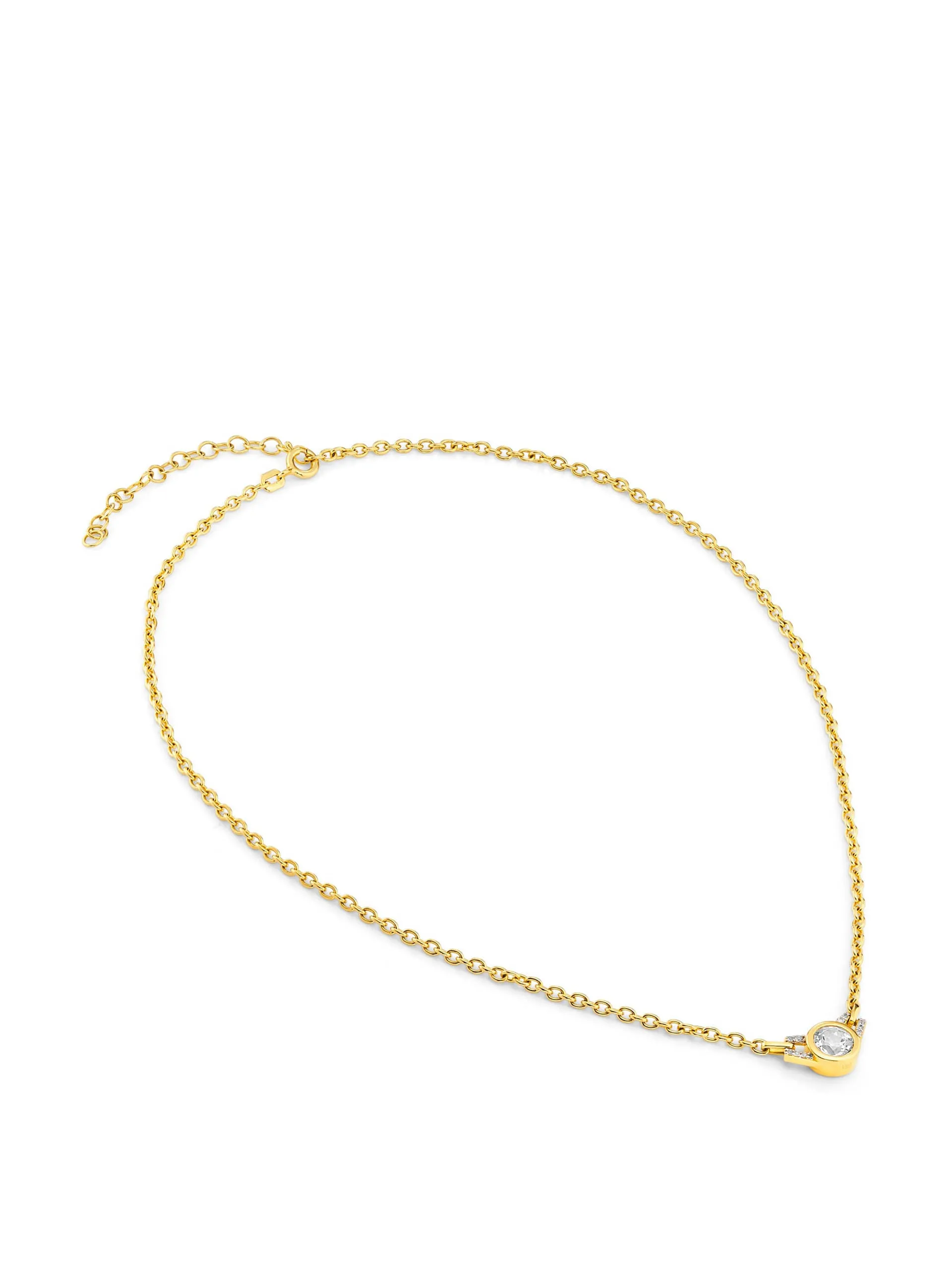 Gold Lucy choker necklace with white topaz