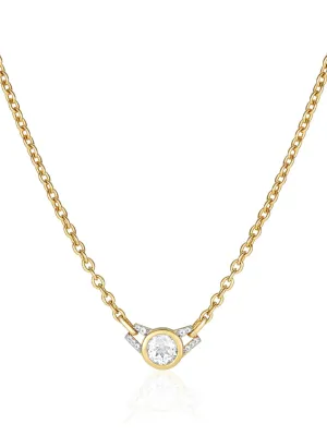 Gold Lucy choker necklace with white topaz
