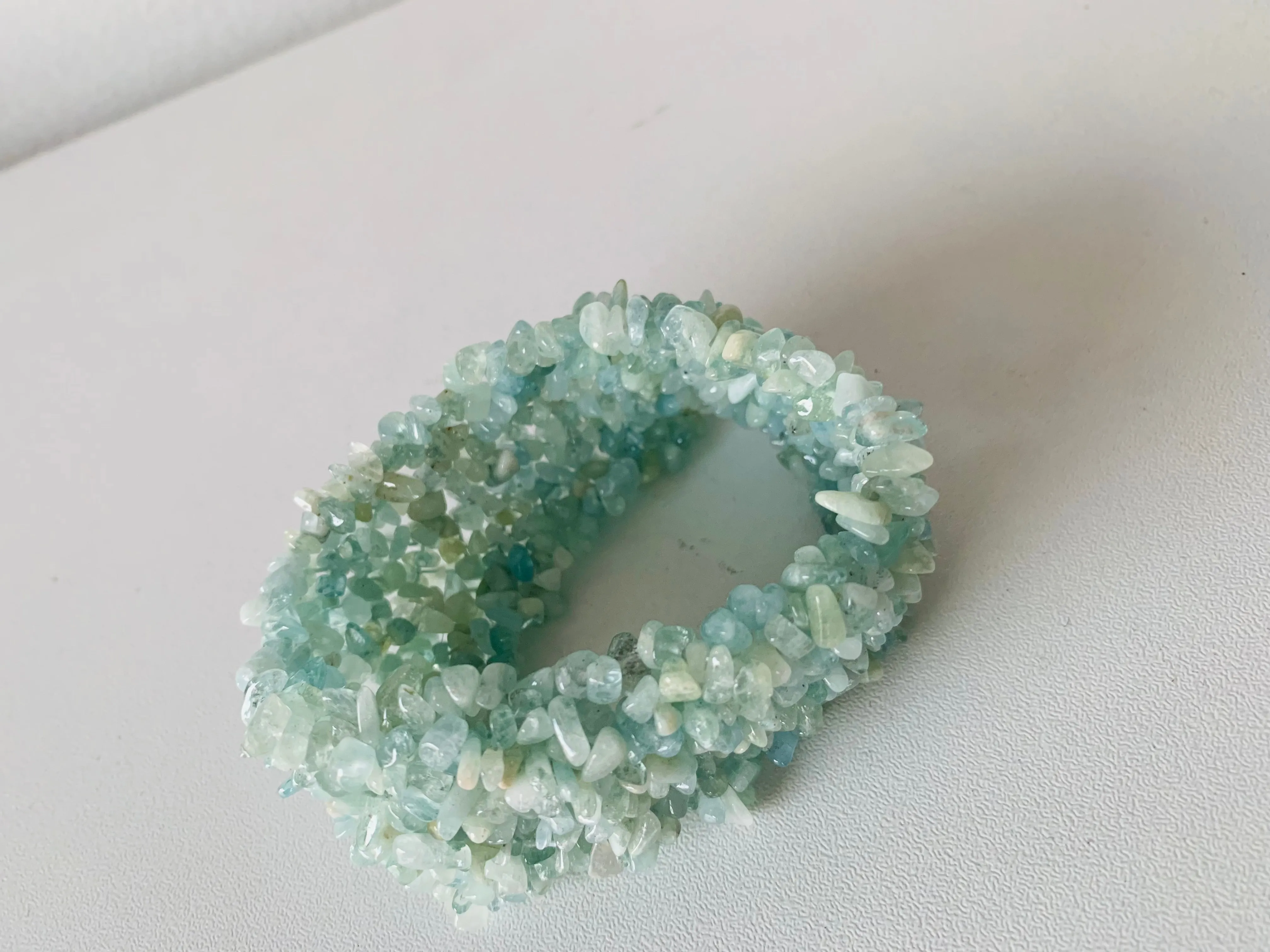 Green Raw Topaz Stretch Bracelet