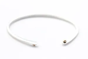 Hammered Sterling Silver Bracelet With 14k Gold Balls