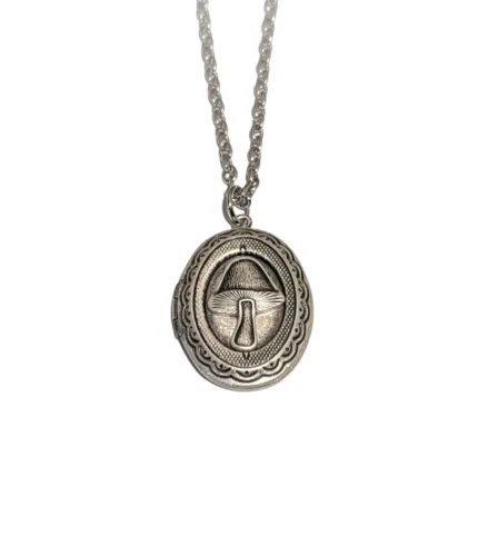 Handmade Silver Mushroom Locket Necklace