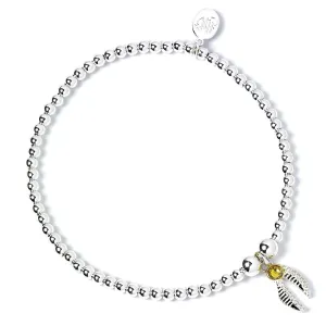 Harry Potter Sterling Silver Ball Bead Snitch Bracelet BHPSB004