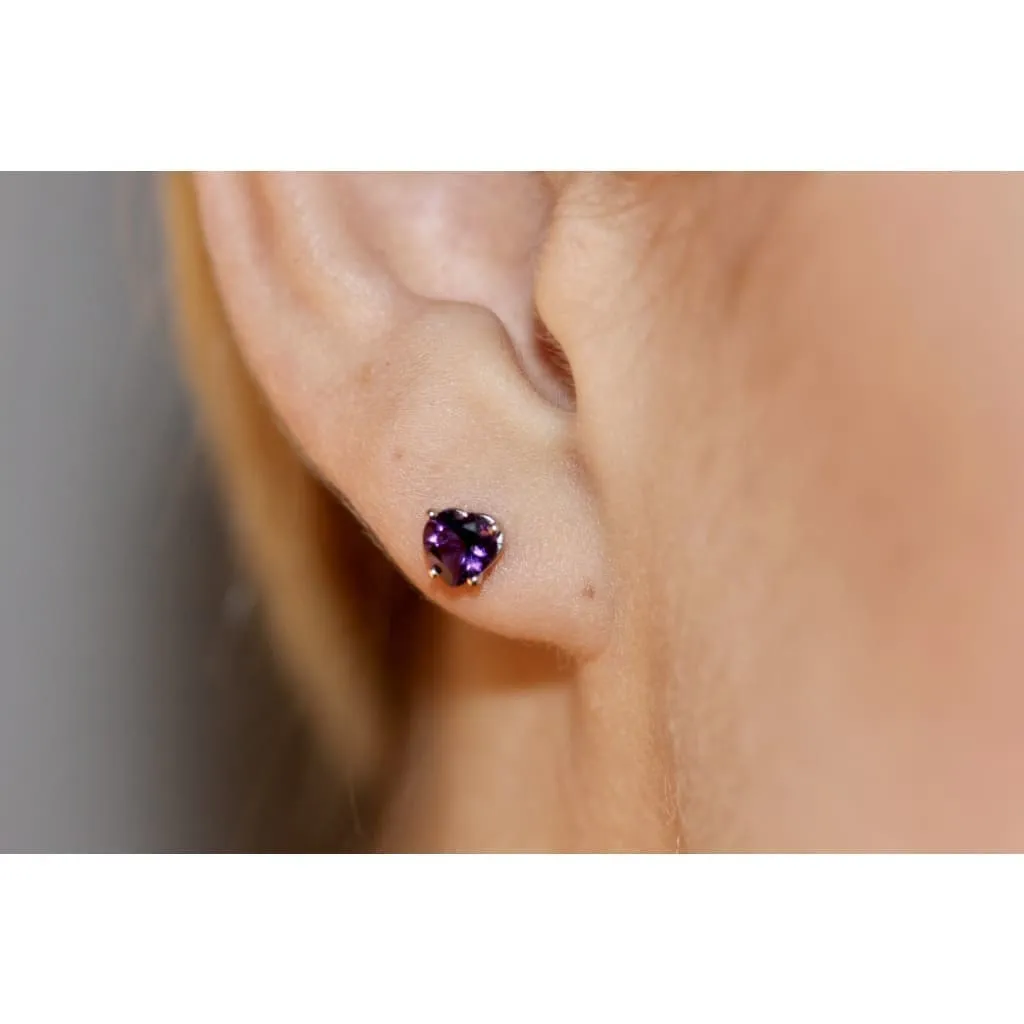 HEART SHAPE AMETHYST EARRINGS AT REGARD JEWELRY IN AUSITN, TEXAS