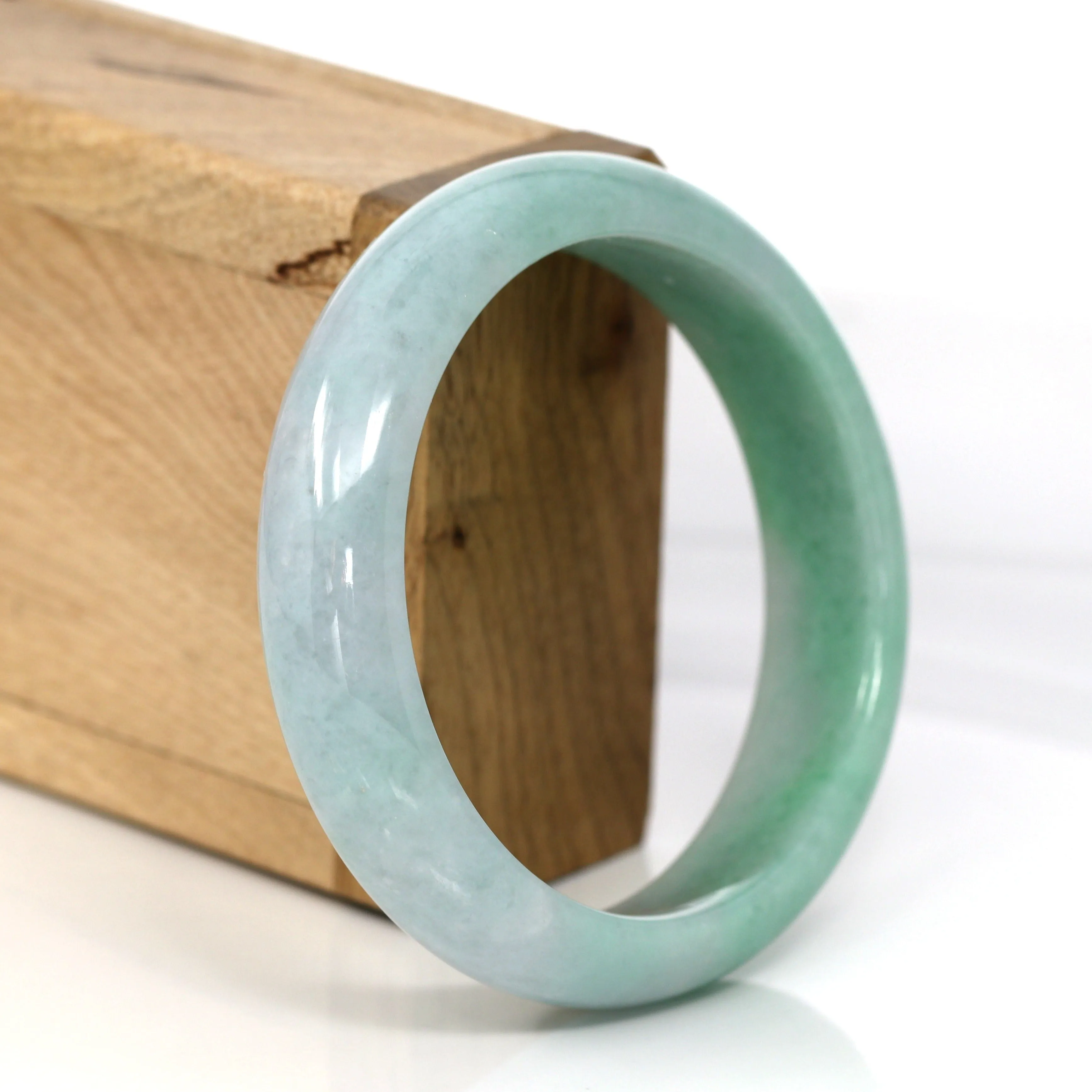 High-quality Lavender-Green Natural Burmese Jadeite Jade Bangle (59.68 mm ) #296