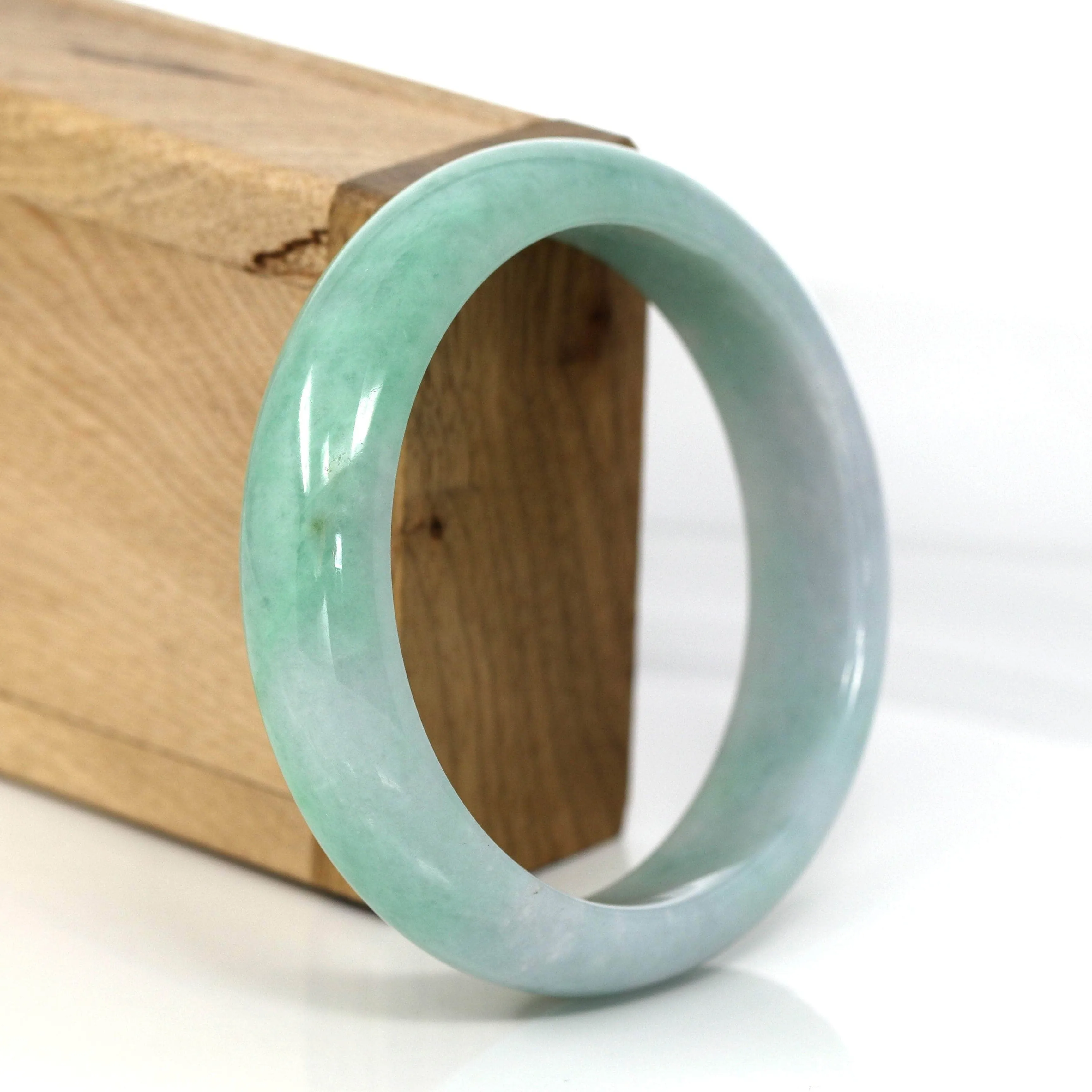 High-quality Lavender-Green Natural Burmese Jadeite Jade Bangle (59.68 mm ) #296