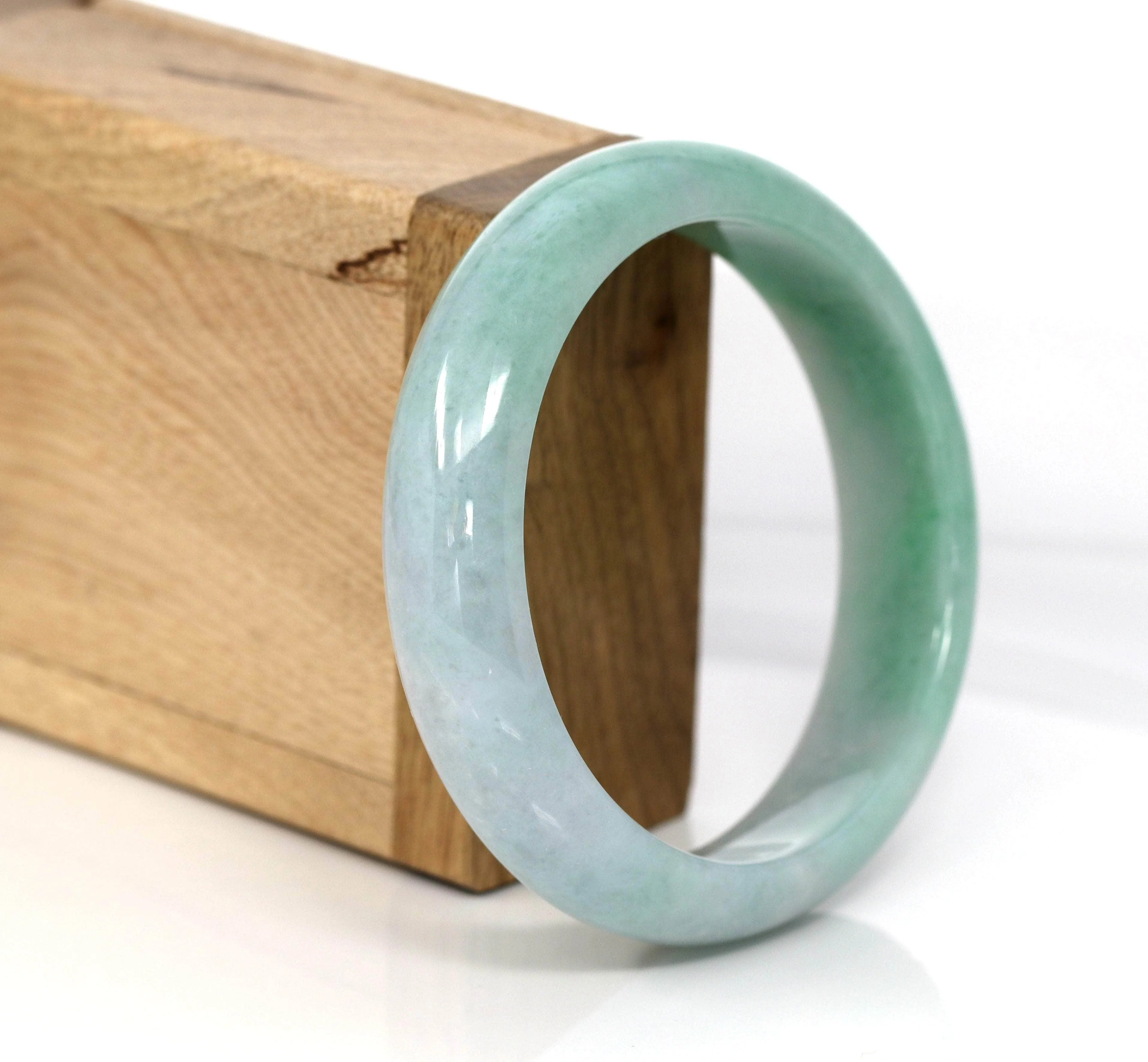 High-quality Lavender-Green Natural Burmese Jadeite Jade Bangle (59.68 mm ) #296
