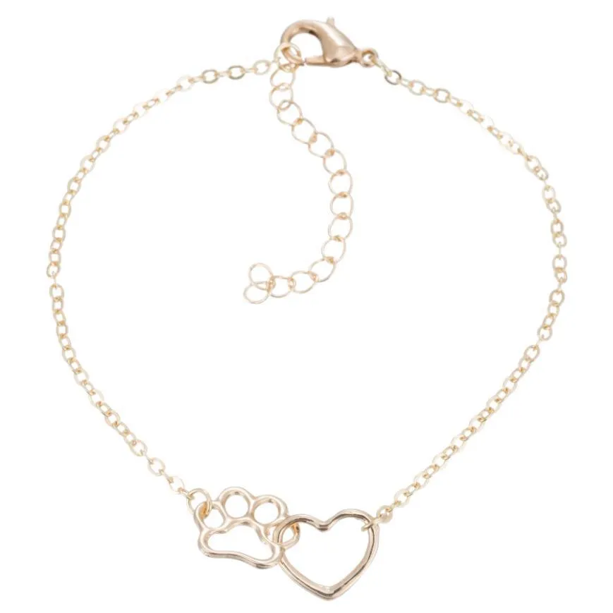 Hollow PET paw footprint Bracelet