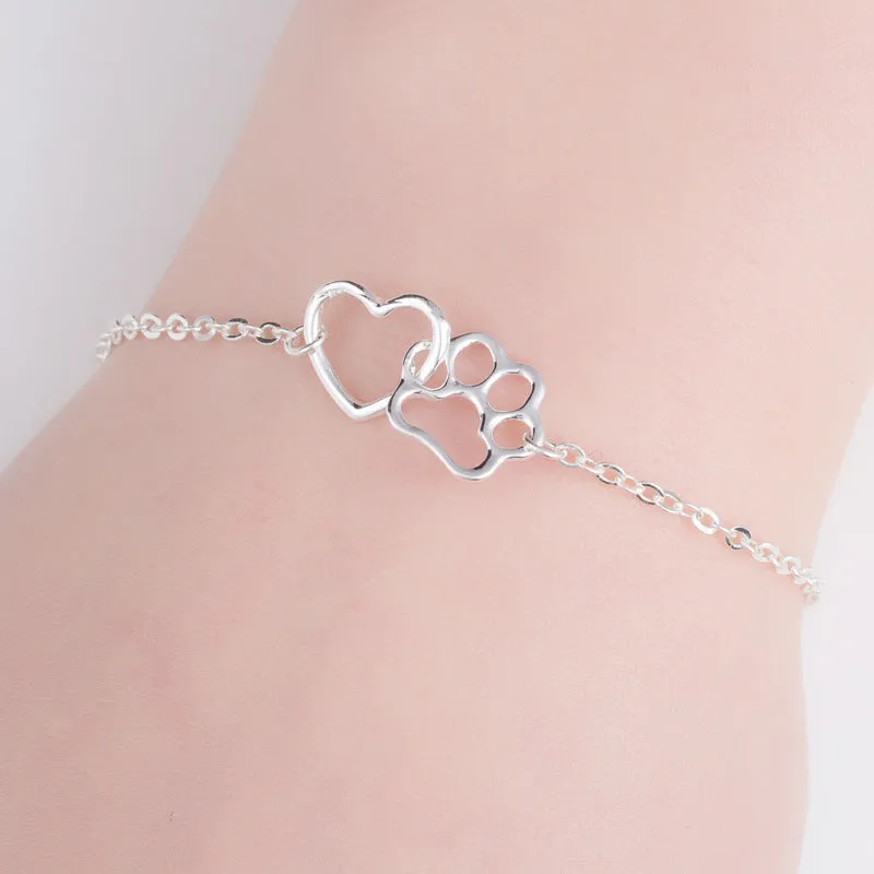 Hollow PET paw footprint Bracelet
