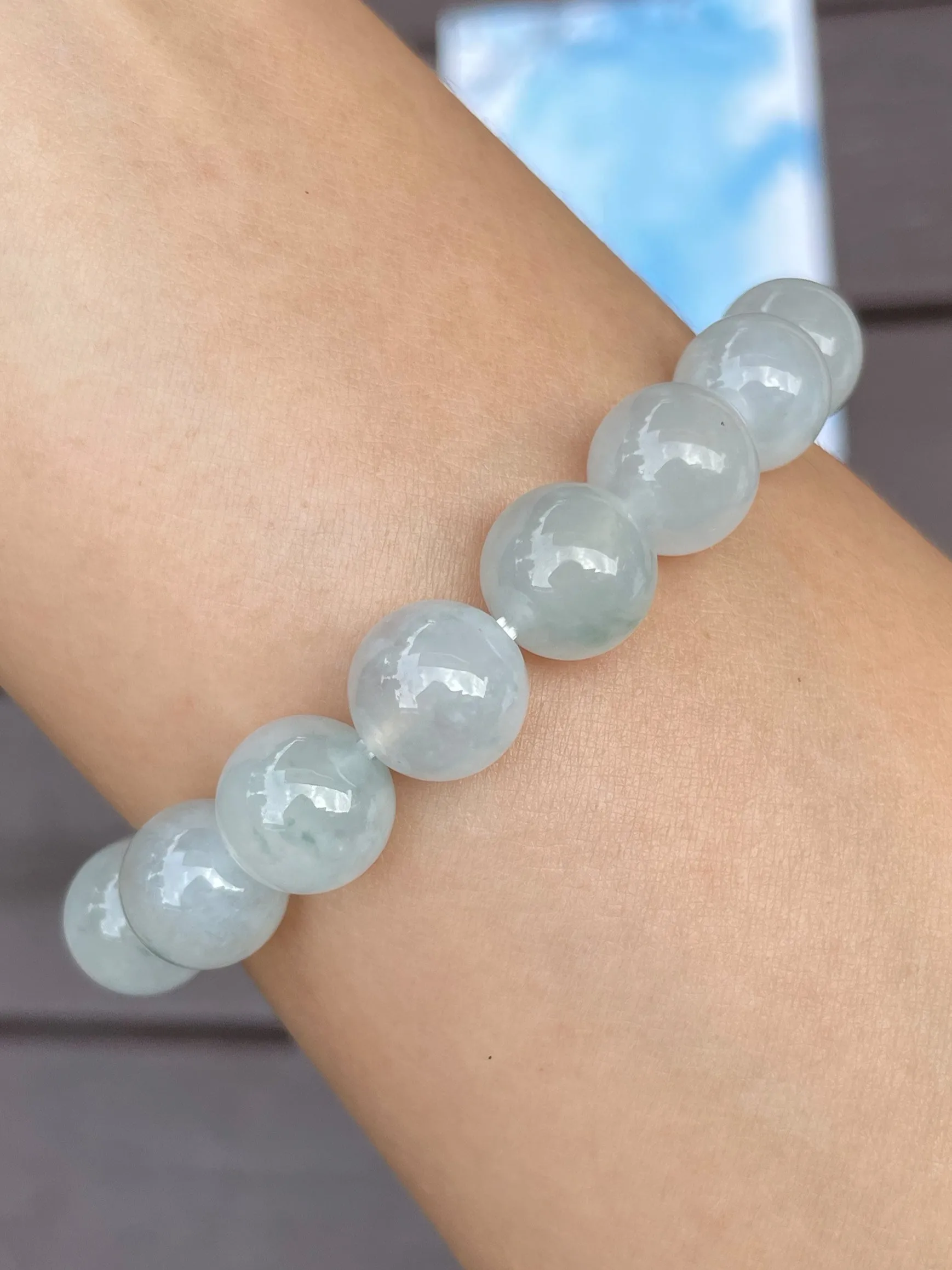 Icy Jadeite Bracelet - Round Beads (NJBA014)
