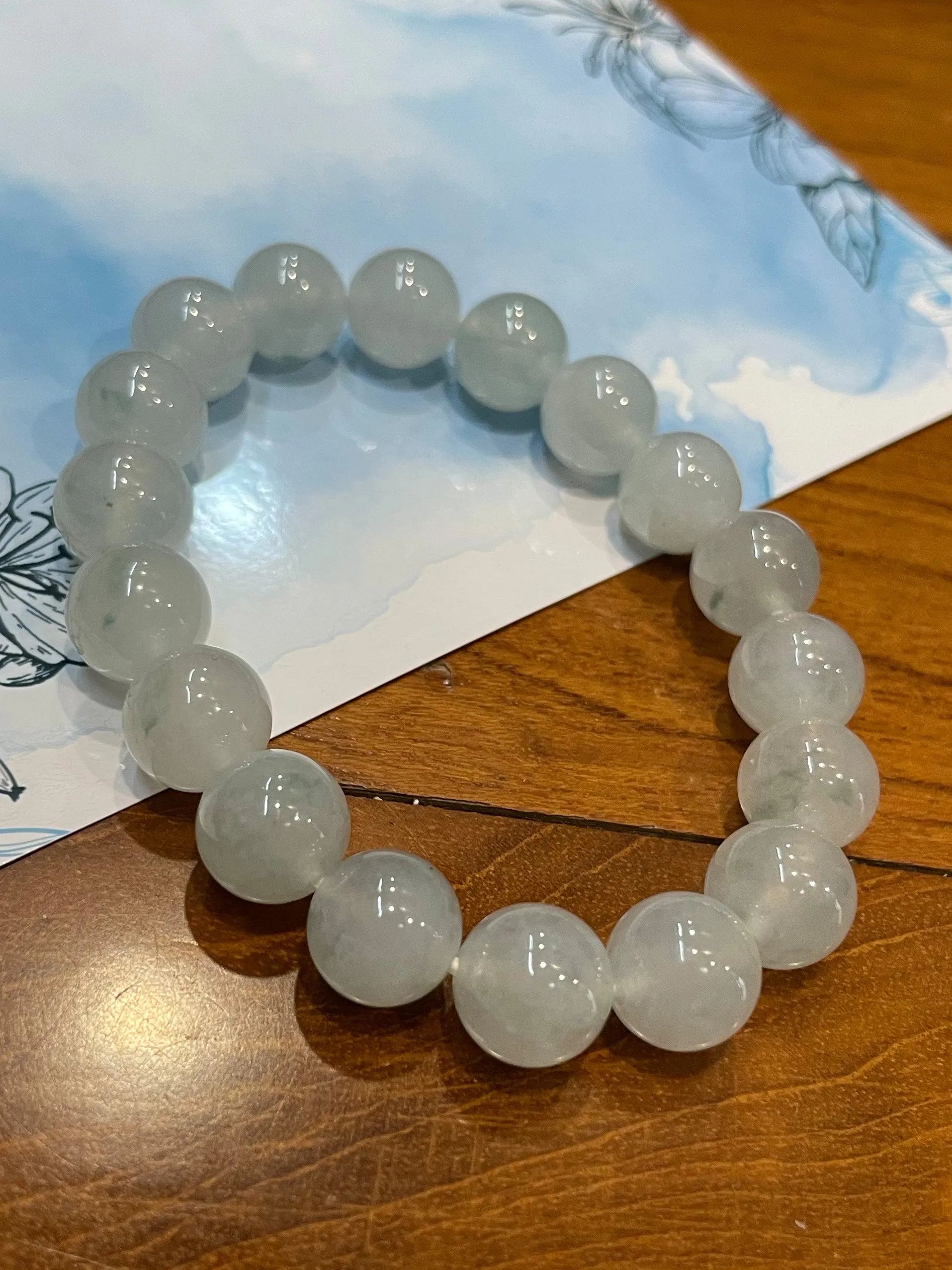 Icy Jadeite Bracelet - Round Beads (NJBA014)
