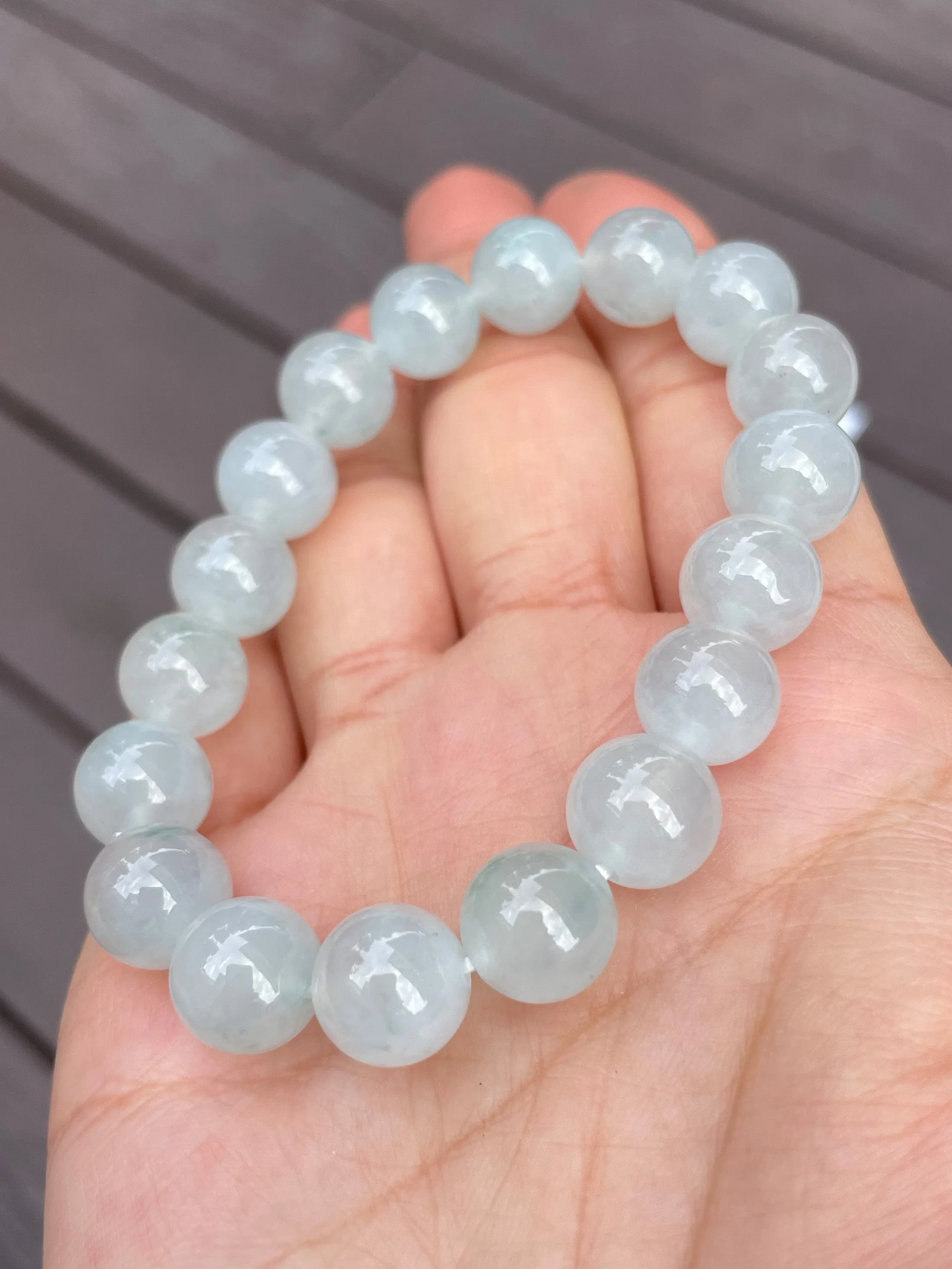 Icy Jadeite Bracelet - Round Beads (NJBA014)