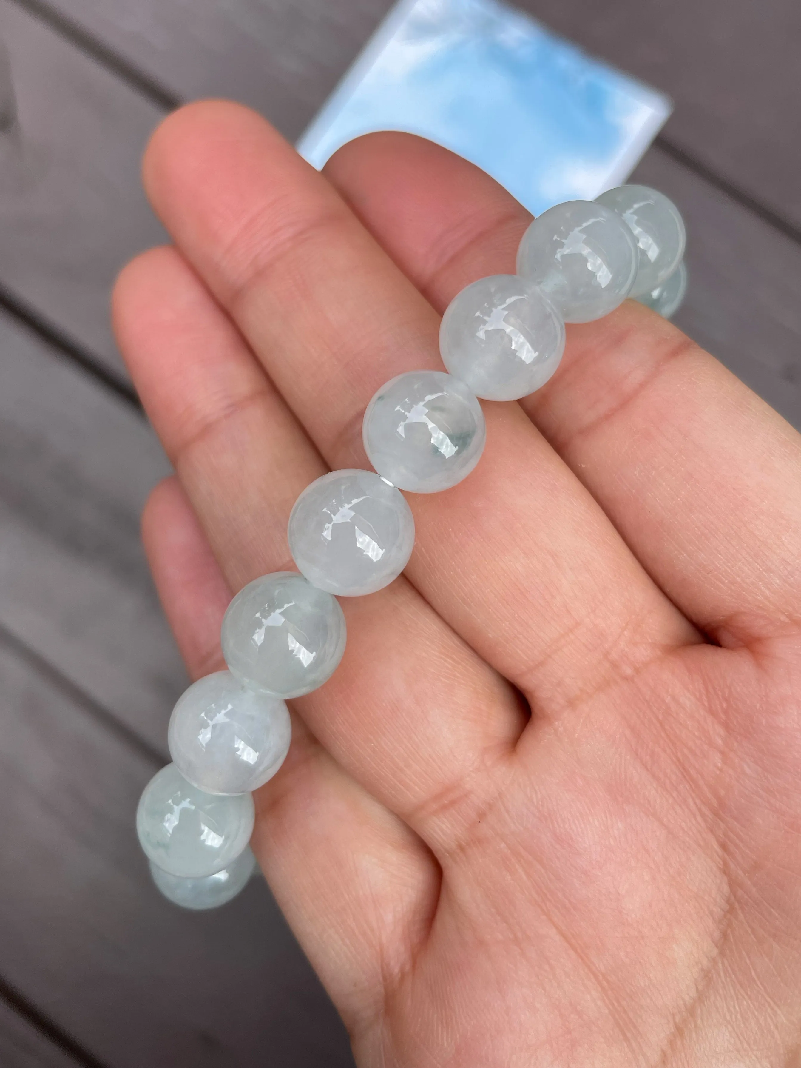 Icy Jadeite Bracelet - Round Beads (NJBA014)