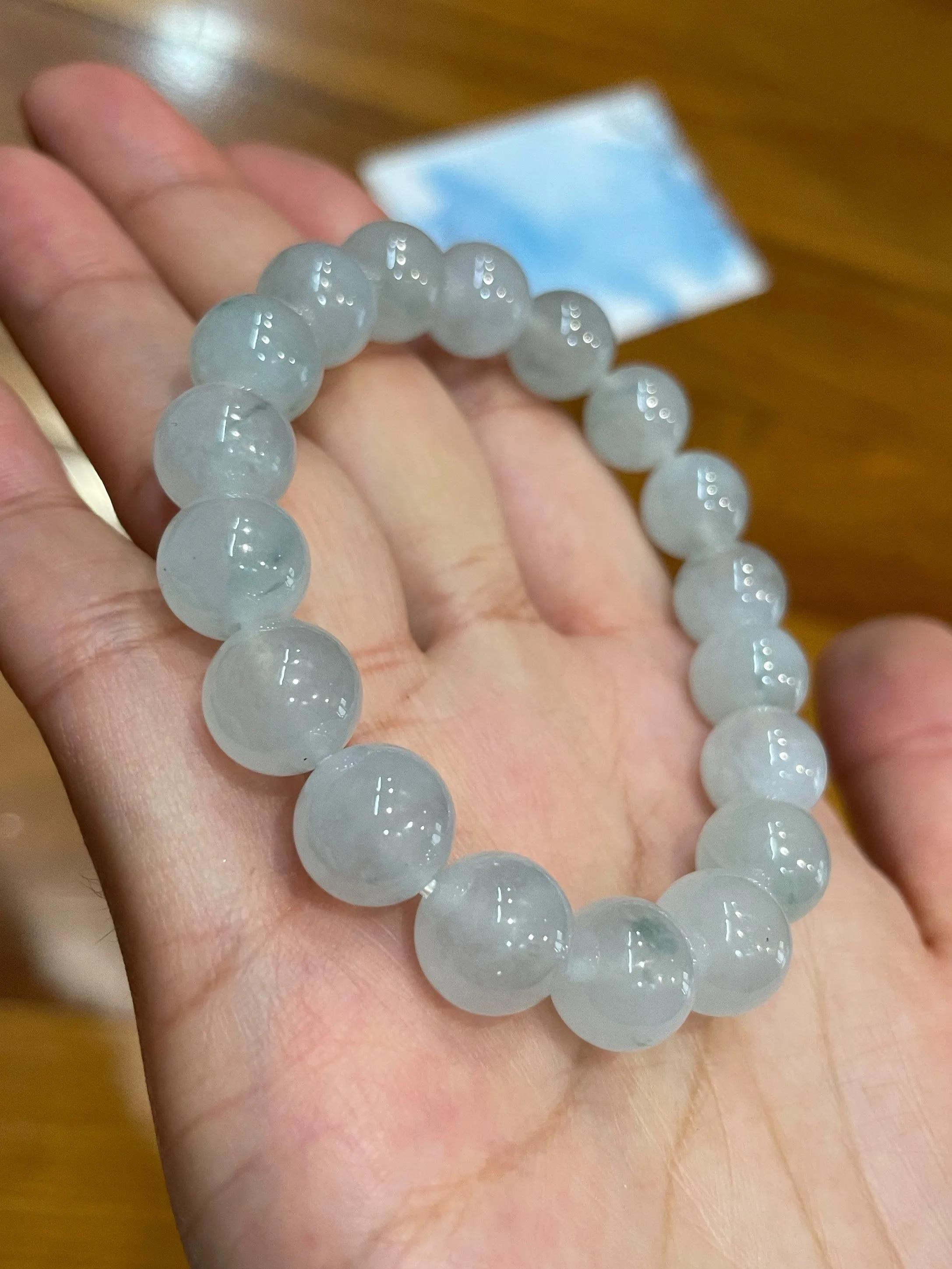 Icy Jadeite Bracelet - Round Beads (NJBA014)