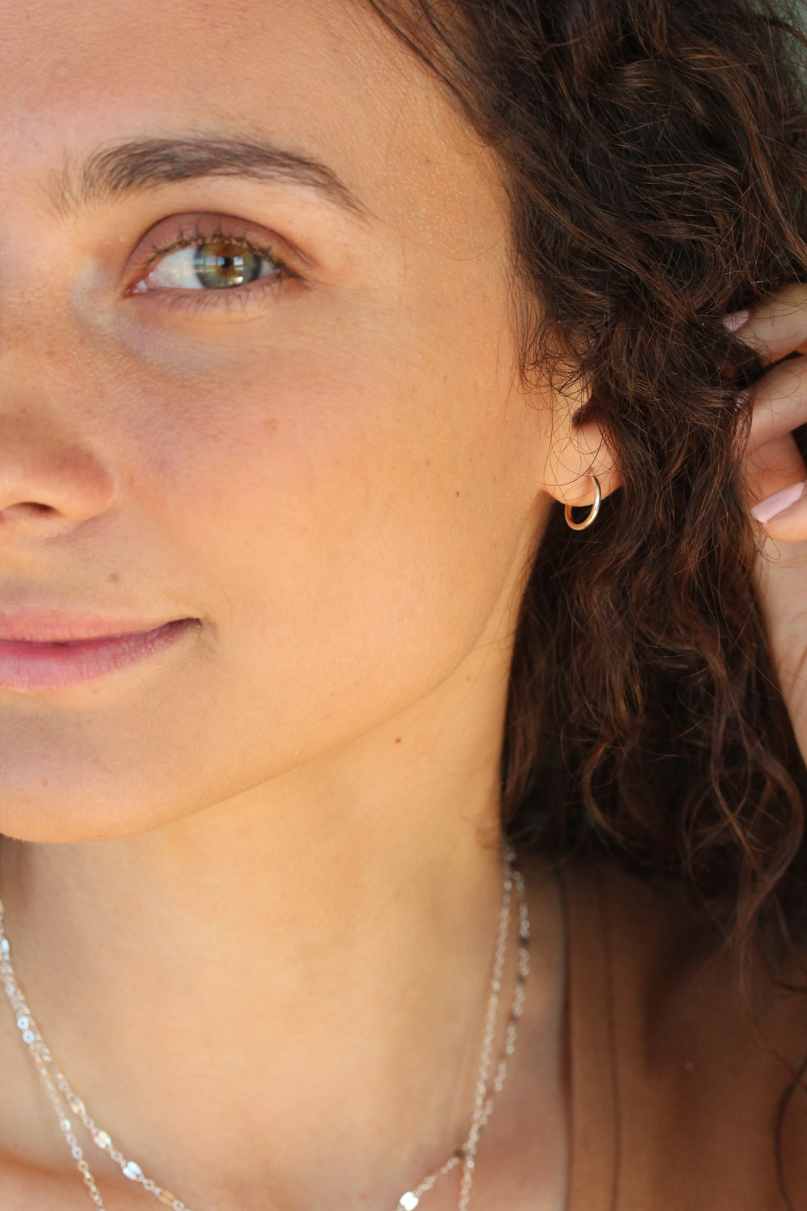 infinity hoop earrings { gold   silver }