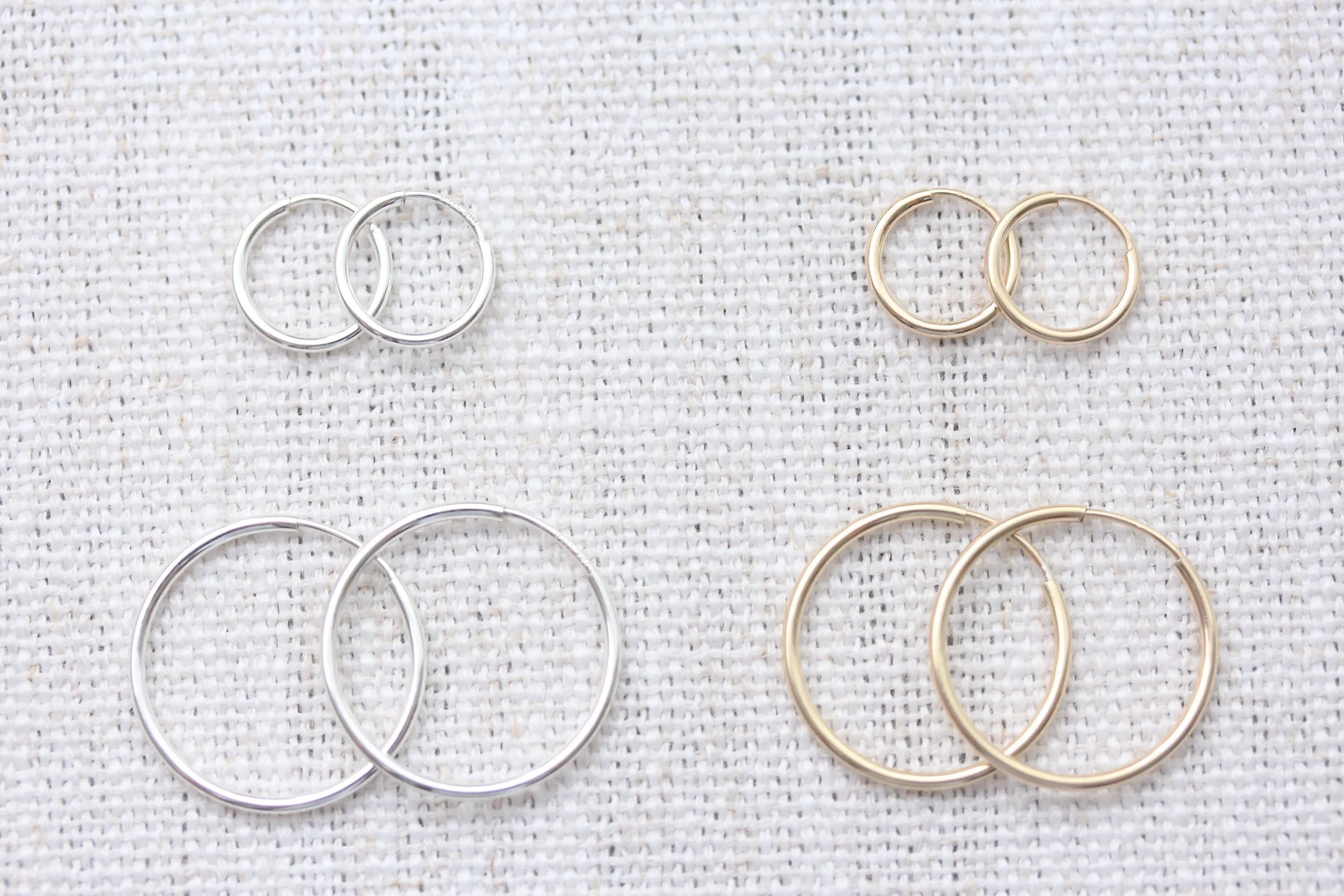 infinity hoop earrings { gold   silver }