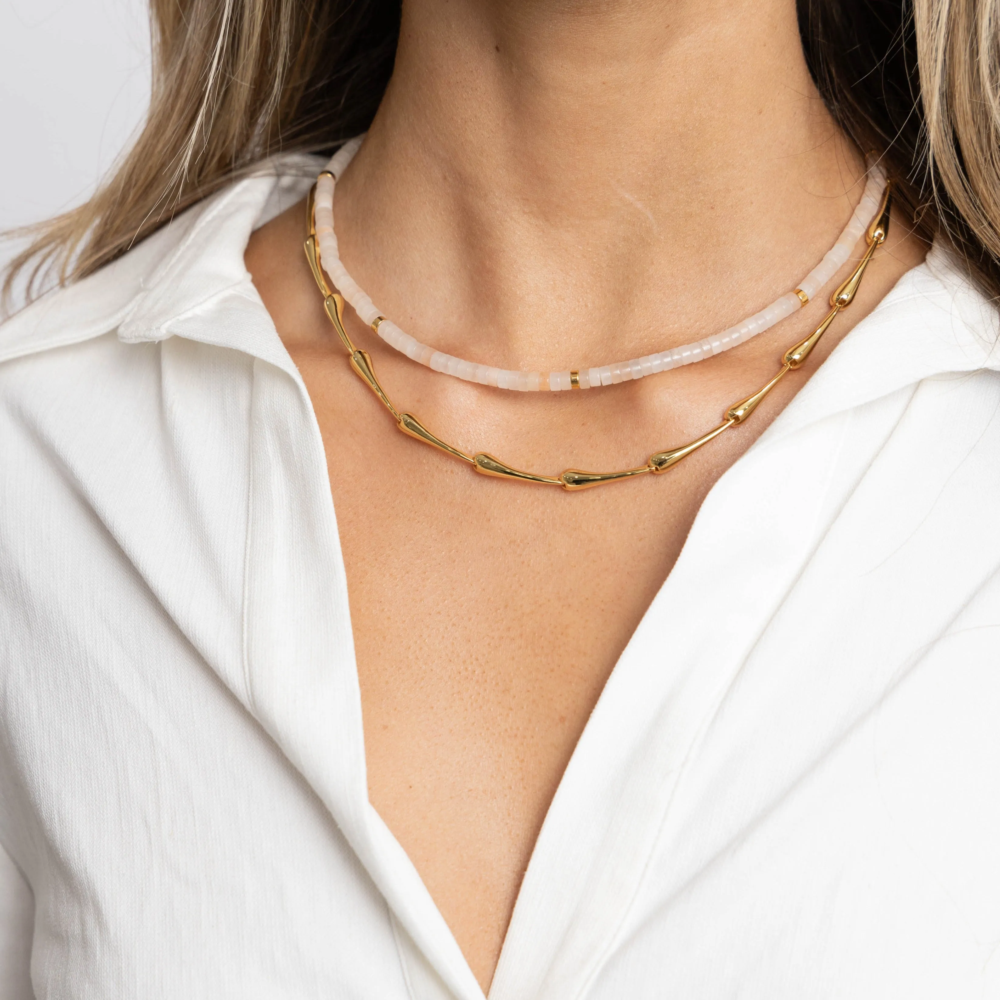 Isla Beaded Necklace Pink