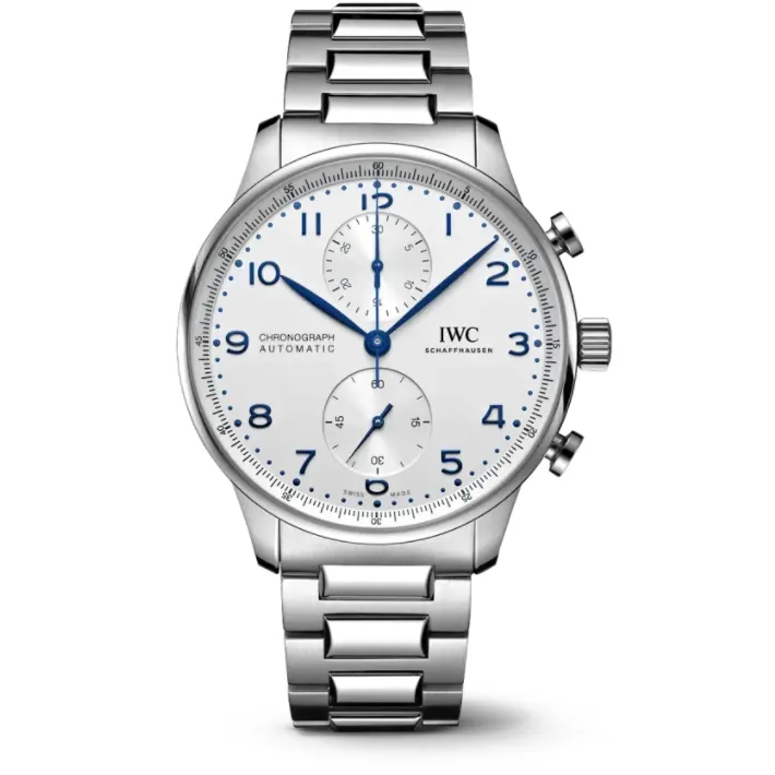 IWC Portugieser Chronograph Watch Silver-Plated Dail 41mm Automatic
