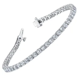 JewelMore Diamond Tennis Bracelet | 2 Carat - 10 Carat Lab Grown Diamond Bracelet Line 7" | 14K in White Yellow Or Rose Gold | Round Tennis Bracelet | FG-VS1-VS2 Quality