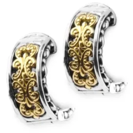Konstantino Silver & Gold Filigree Huggie Earrings