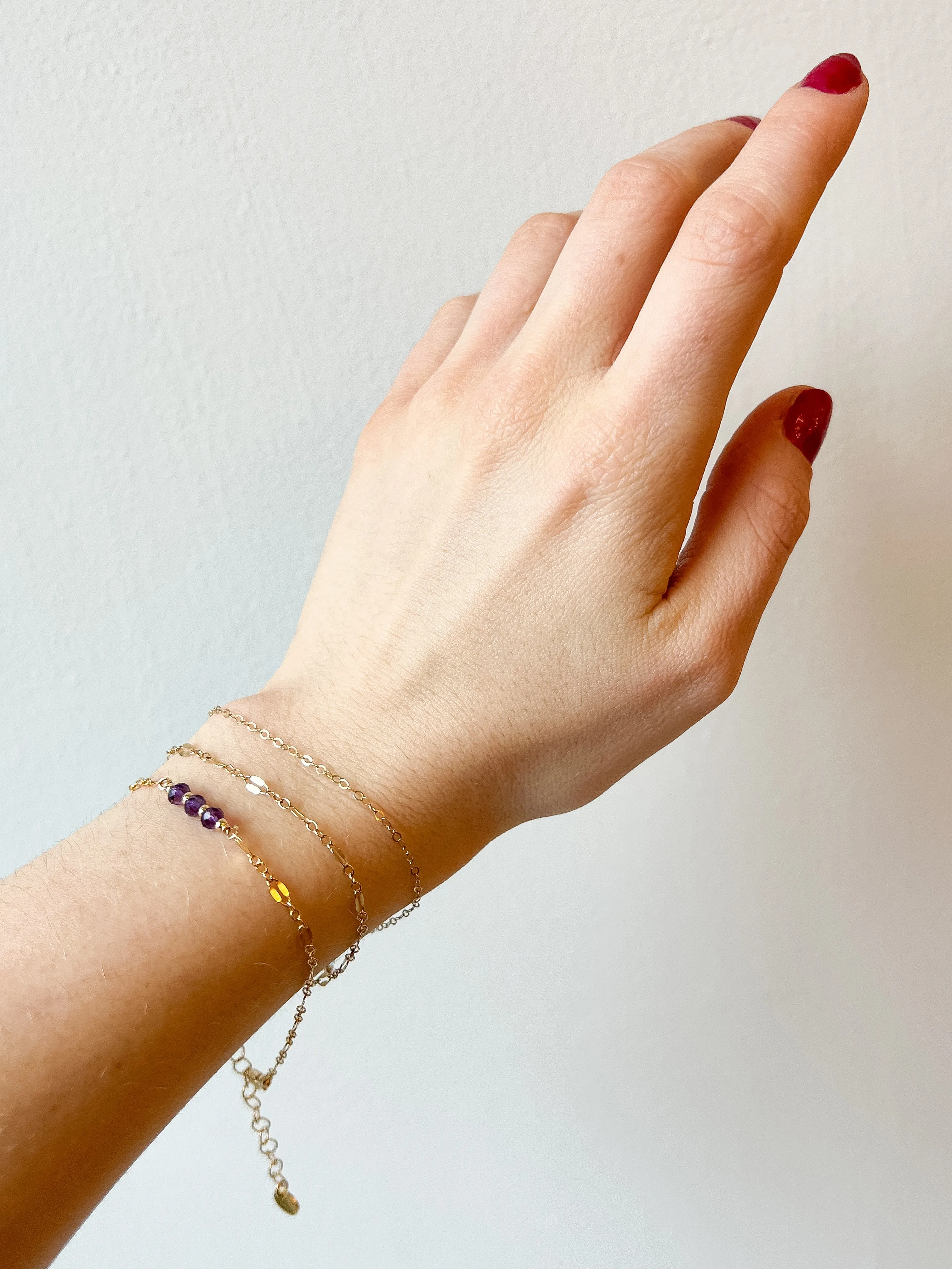 L'amethyste sequin chain bracelet - natural amethyst