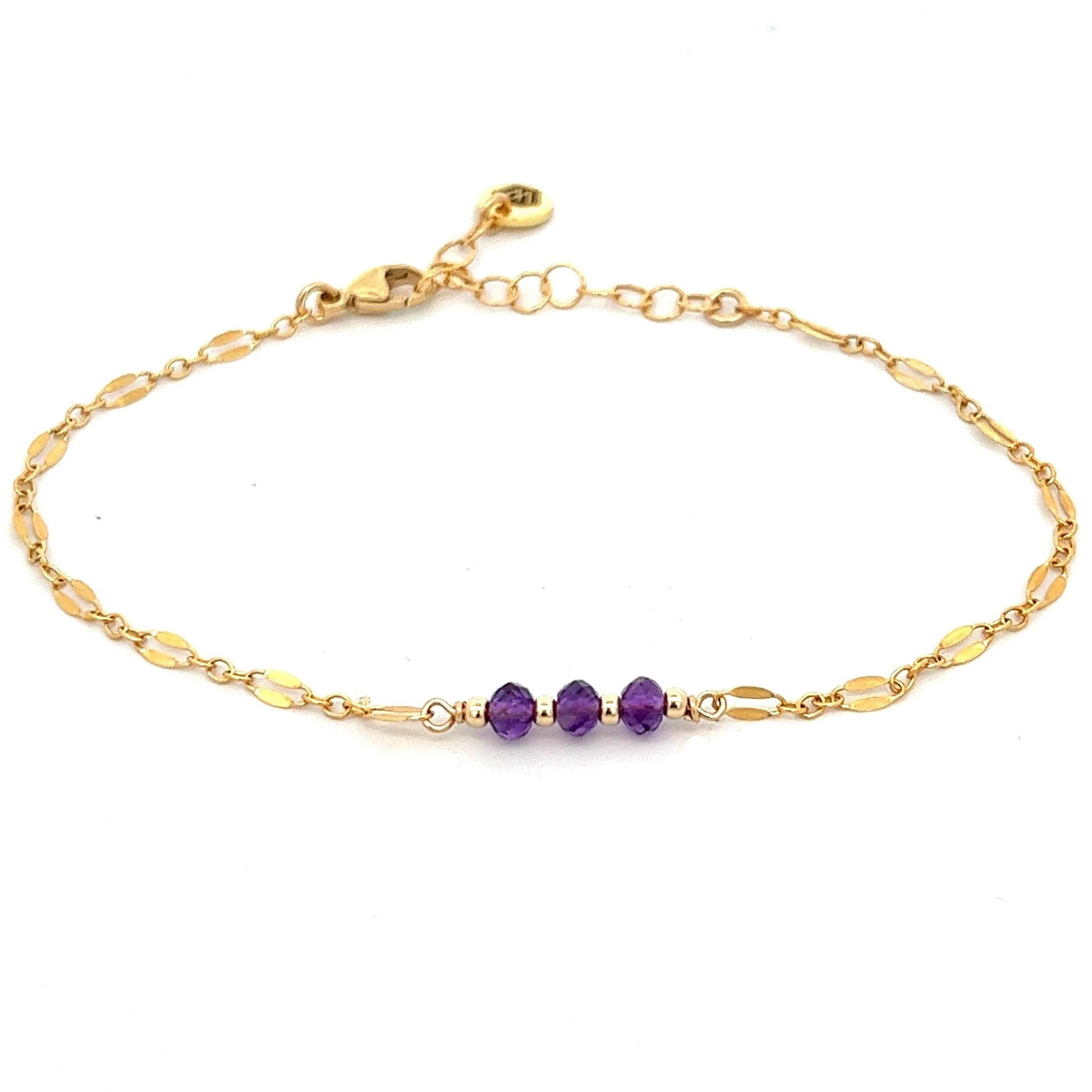 L'amethyste sequin chain bracelet - natural amethyst