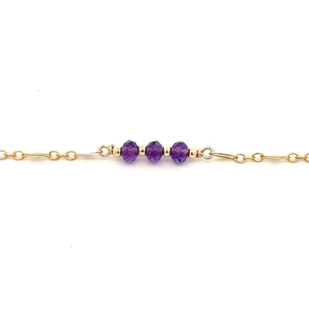 L'amethyste sequin chain bracelet - natural amethyst