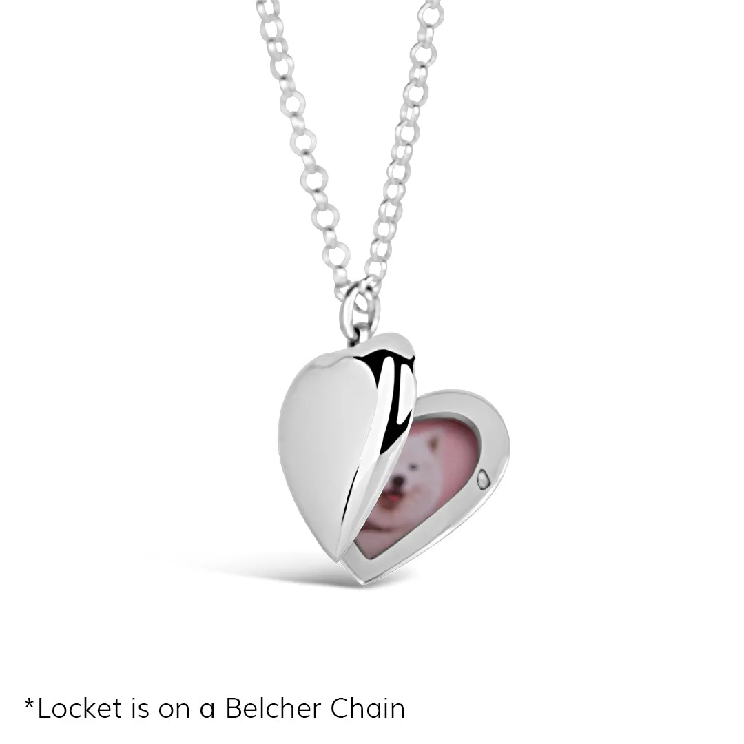 Large 2 Photo Heart Locket  Silver   Photos
