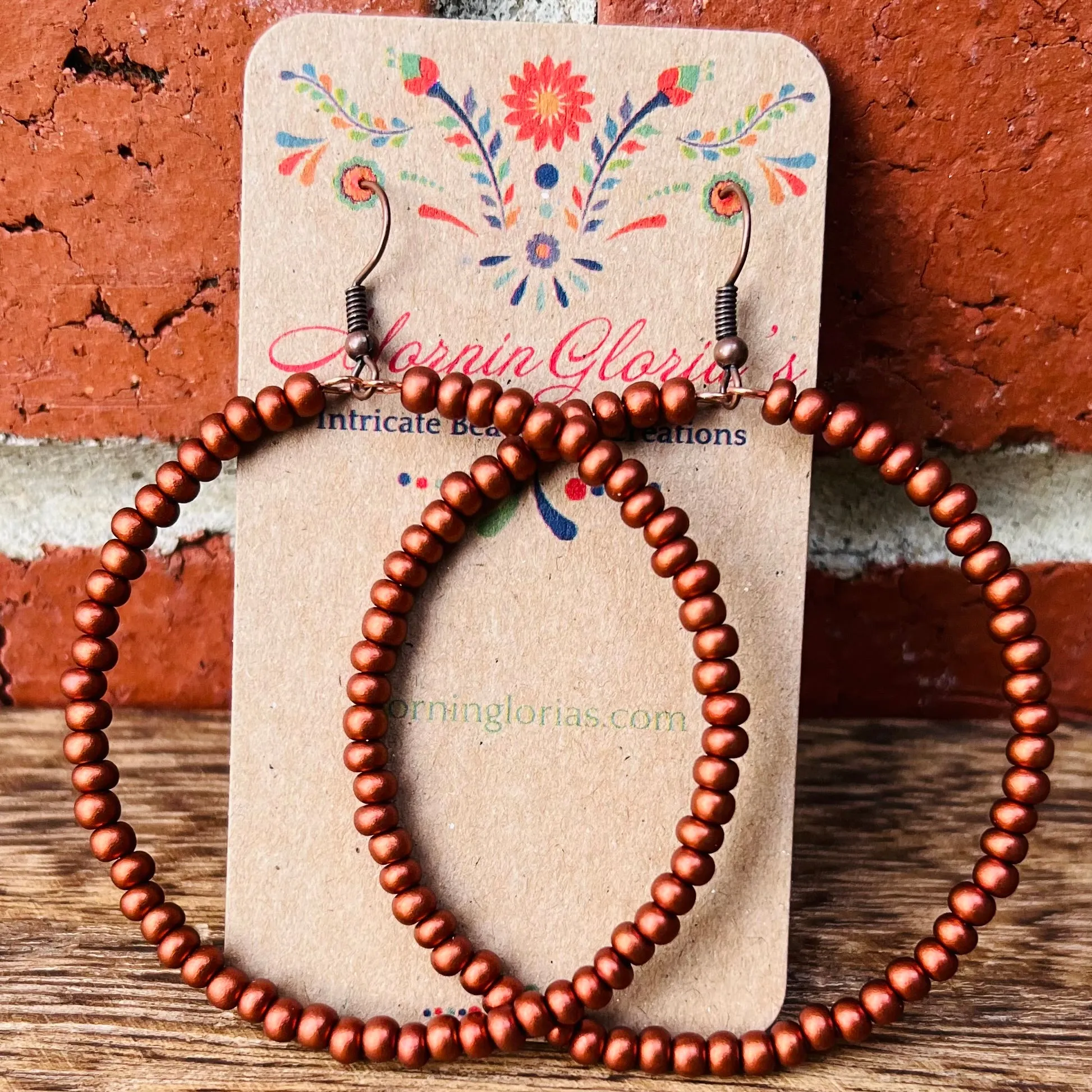 Large Bead Hoop Earrings
