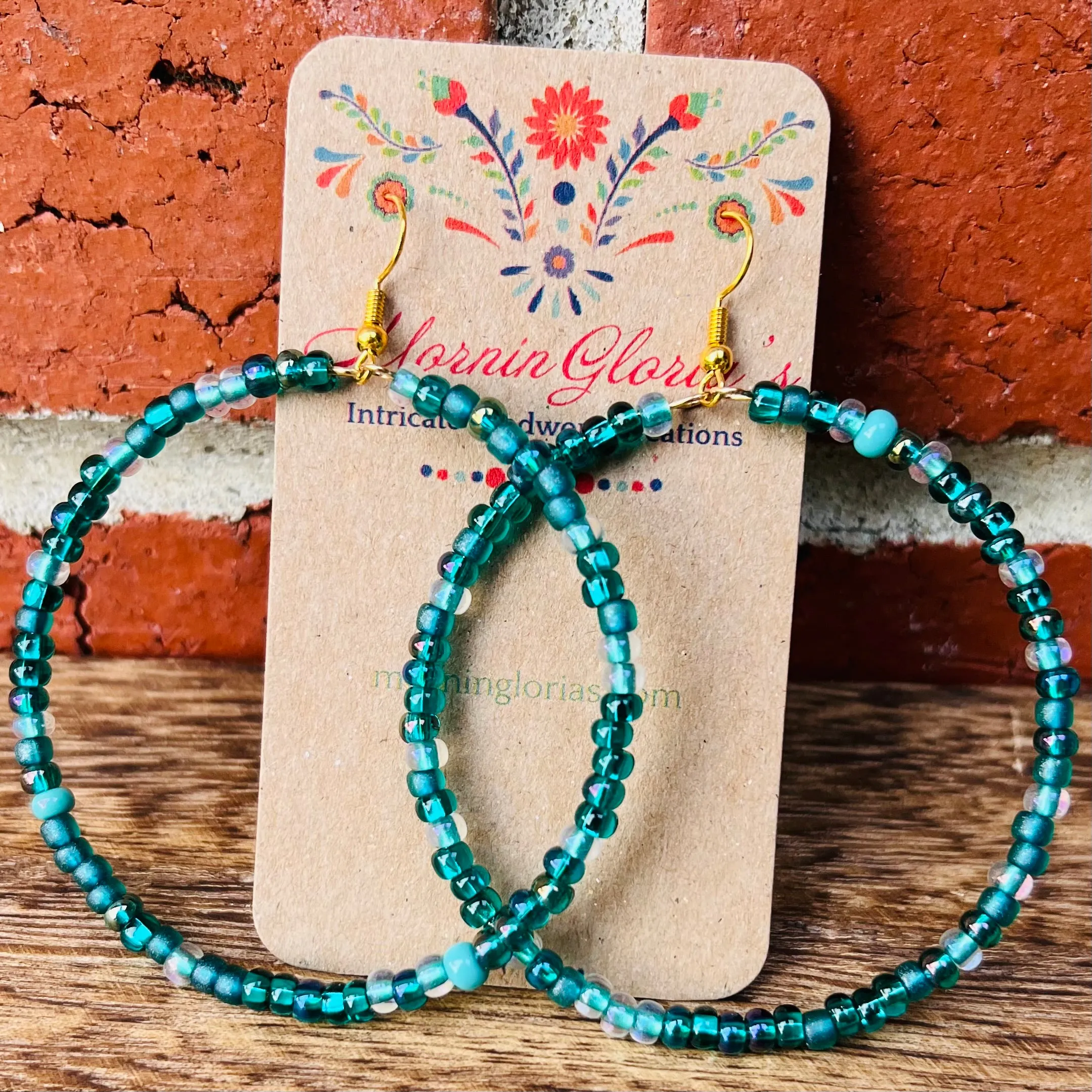 Large Bead Hoop Earrings